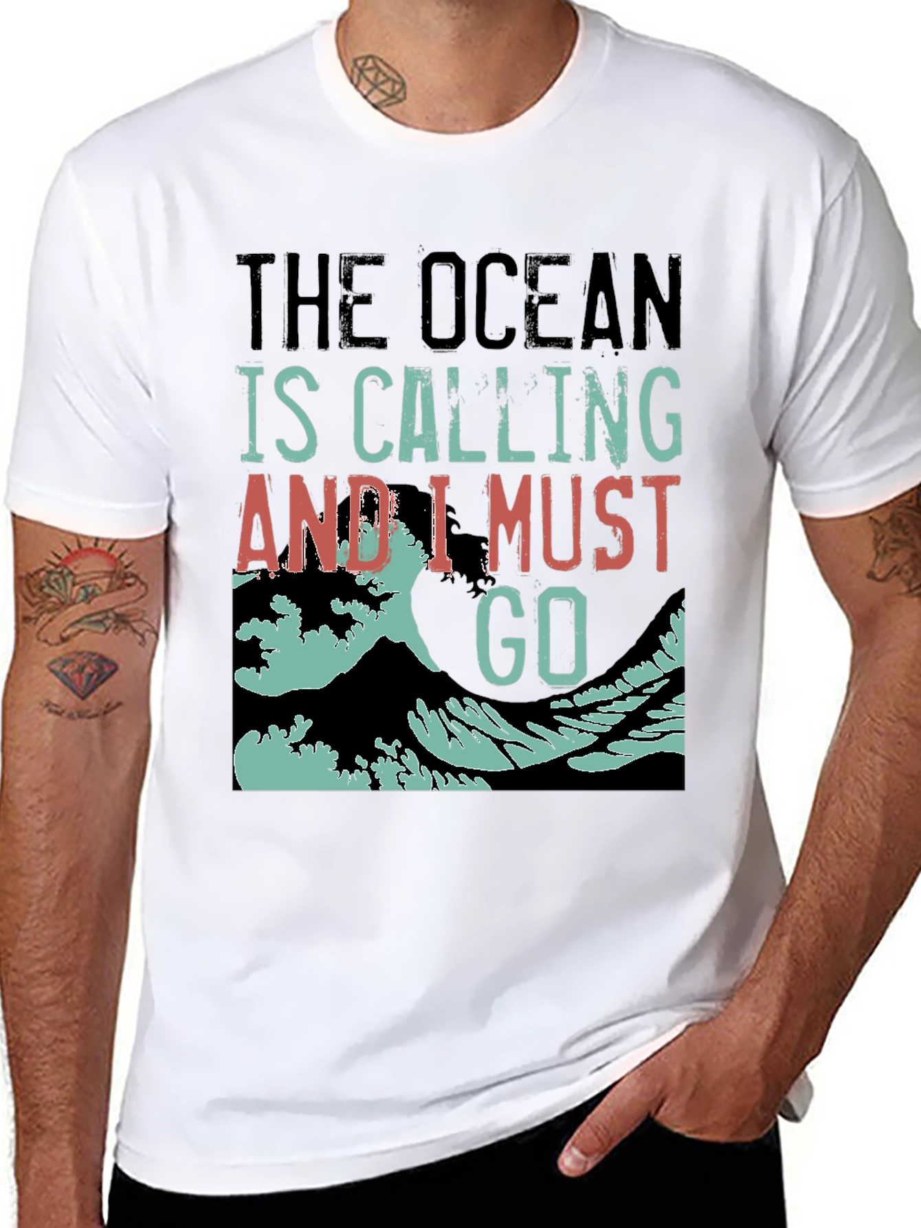 Ocean Calling Black Graphic Tee
