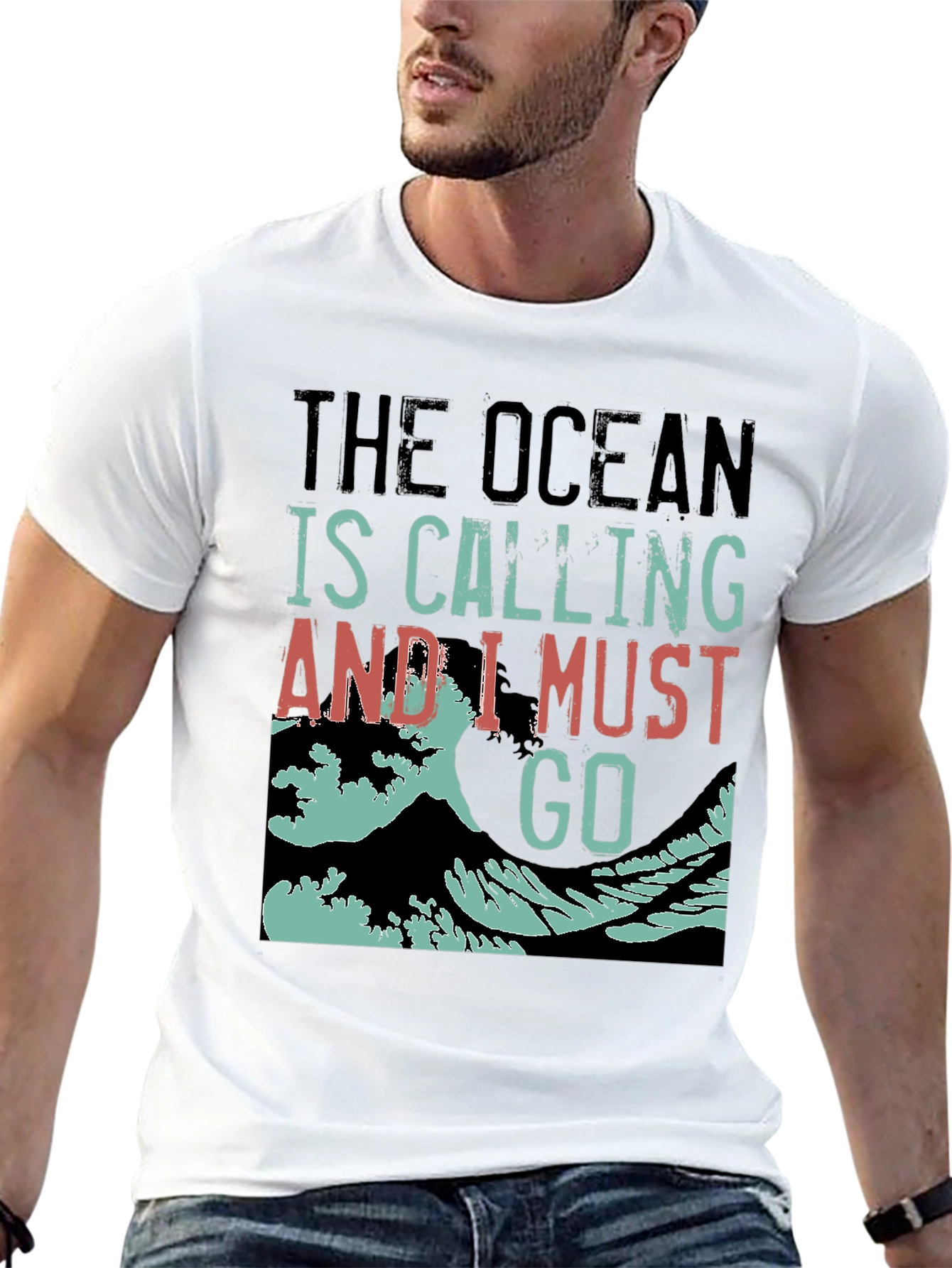 Ocean Calling Black Graphic Tee
