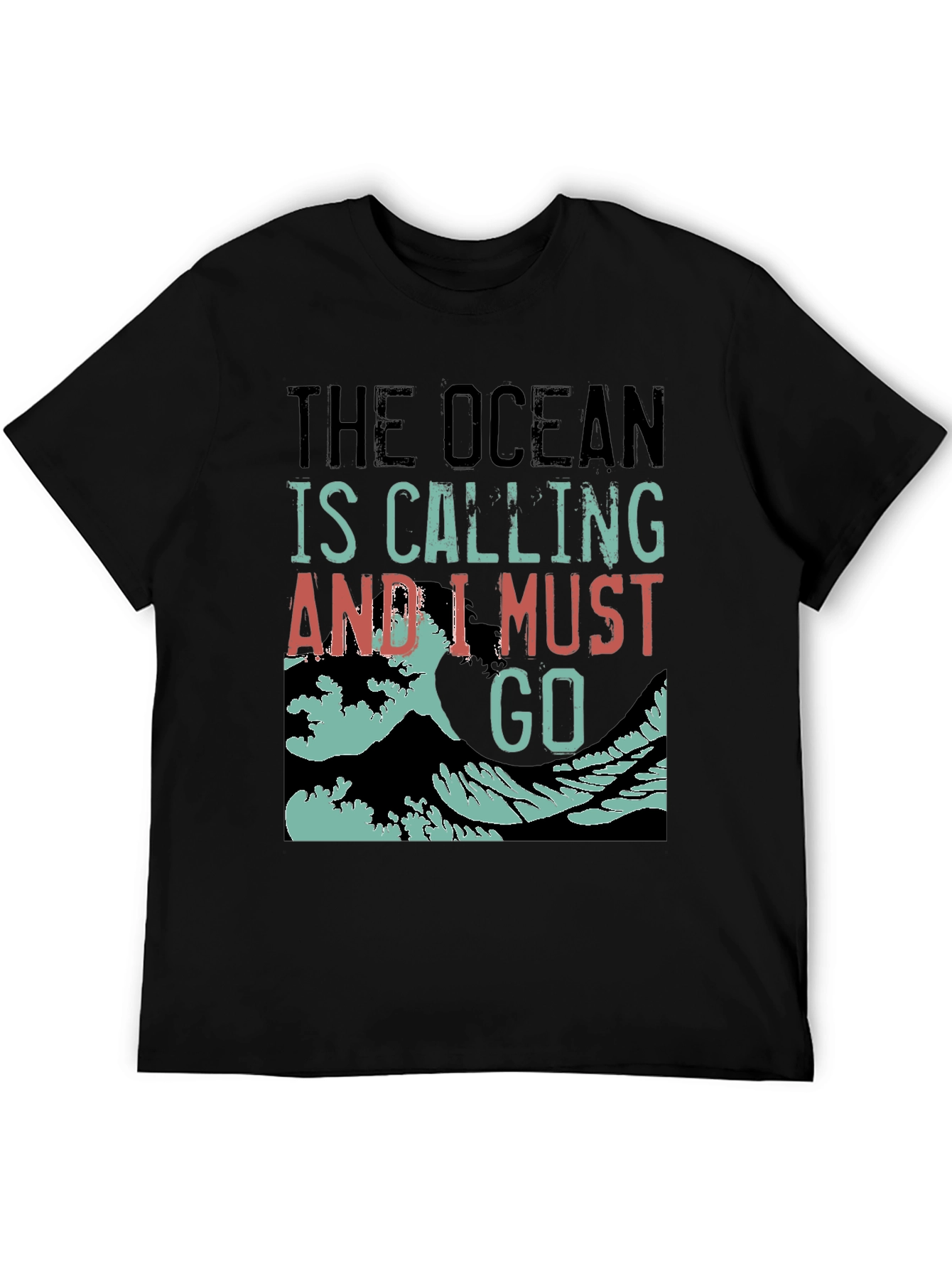 Ocean Calling Black Graphic Tee
