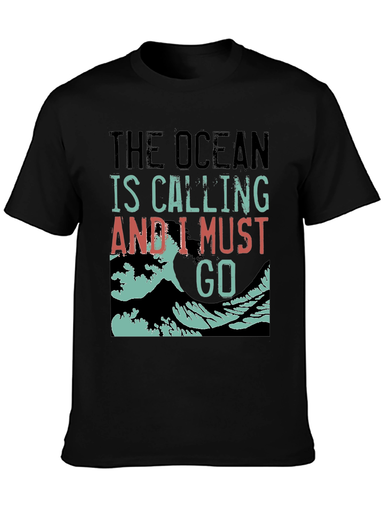 Ocean Calling Black Graphic Tee