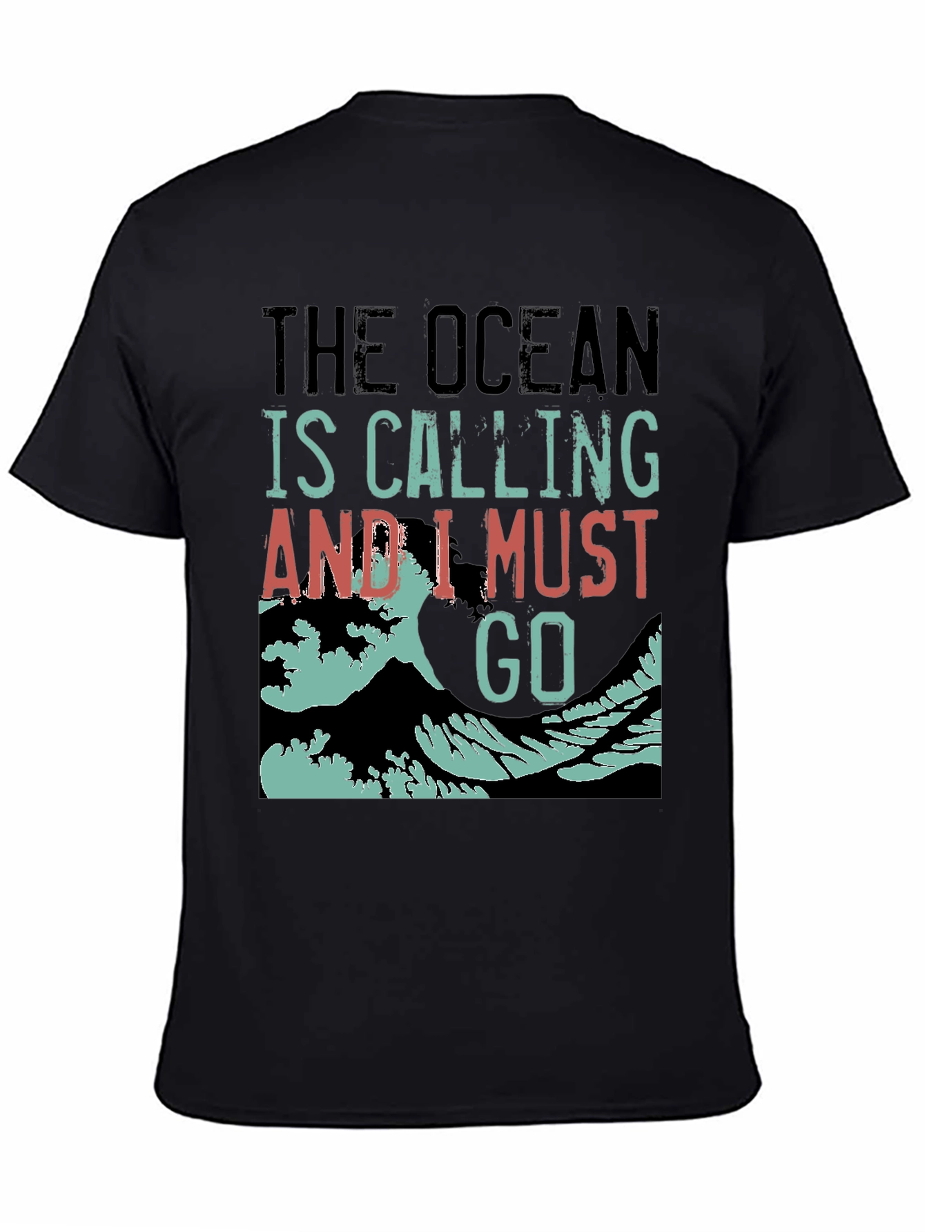 Ocean Calling Black Graphic Tee