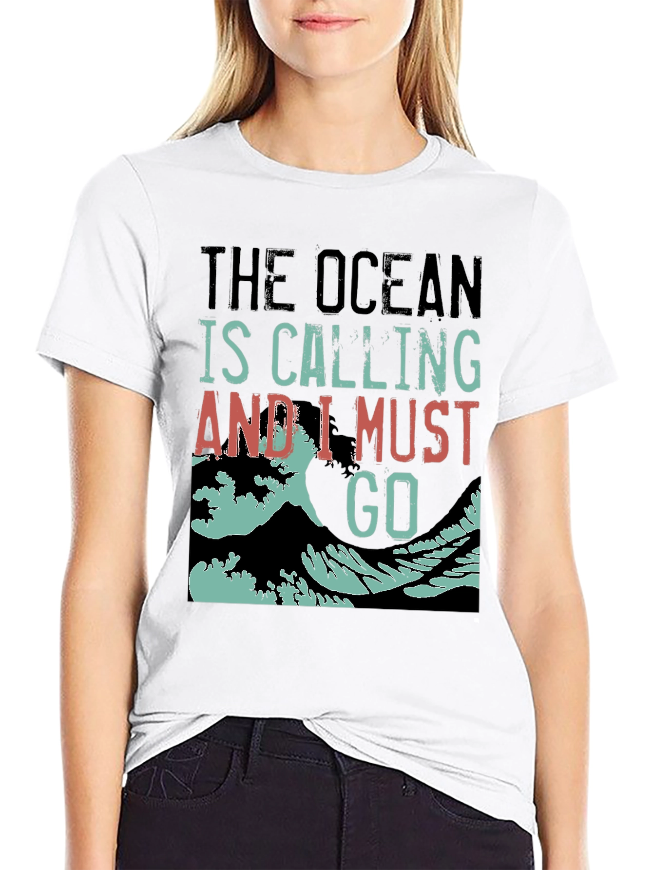 Ocean Calling Black Graphic Tee
