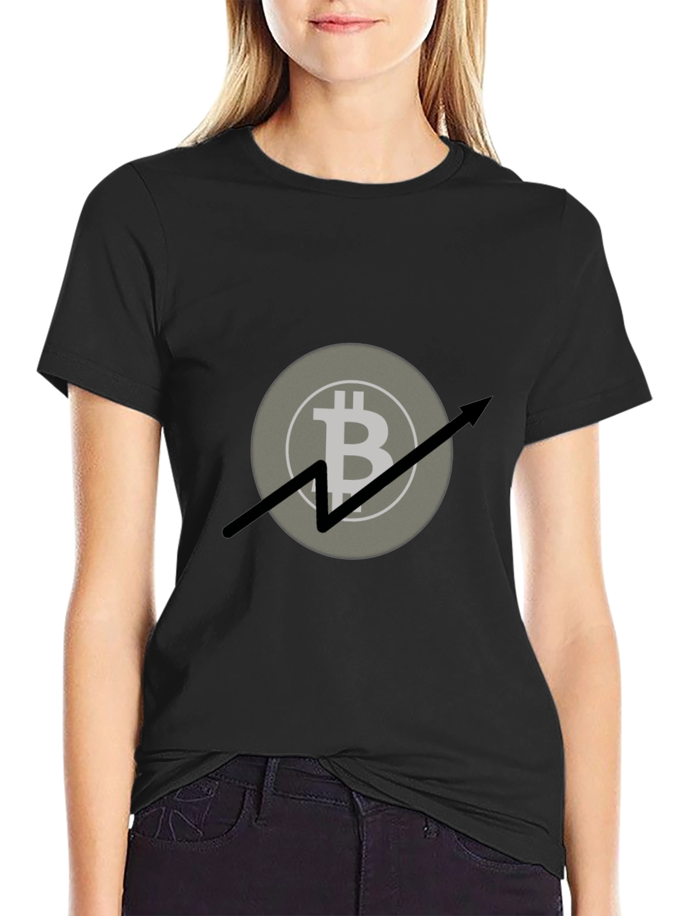 Bitcoin Upward Trend Graphic Tee - Black