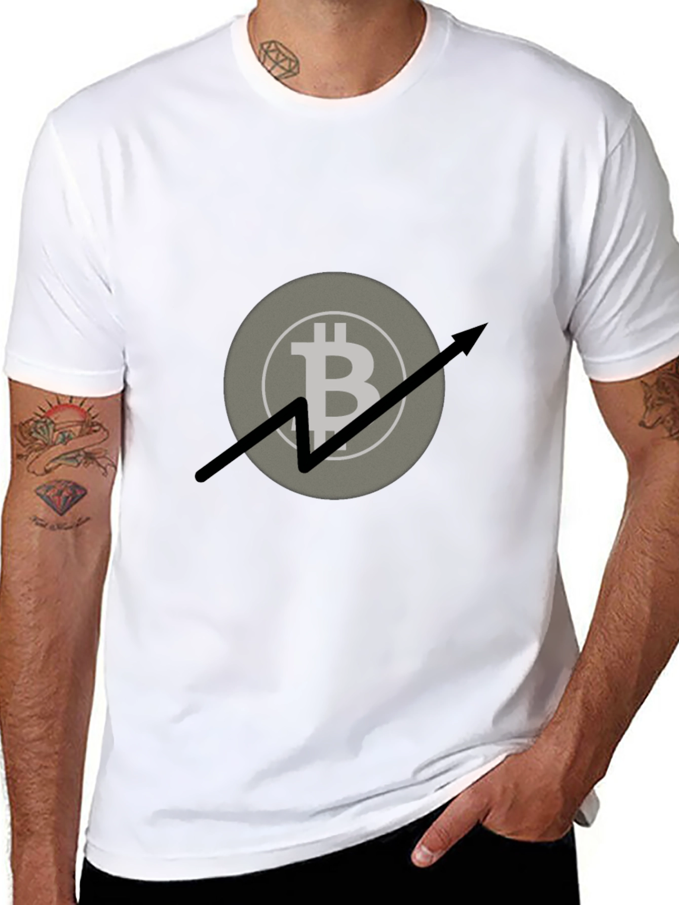 Bitcoin Upward Trend Graphic Tee - Black