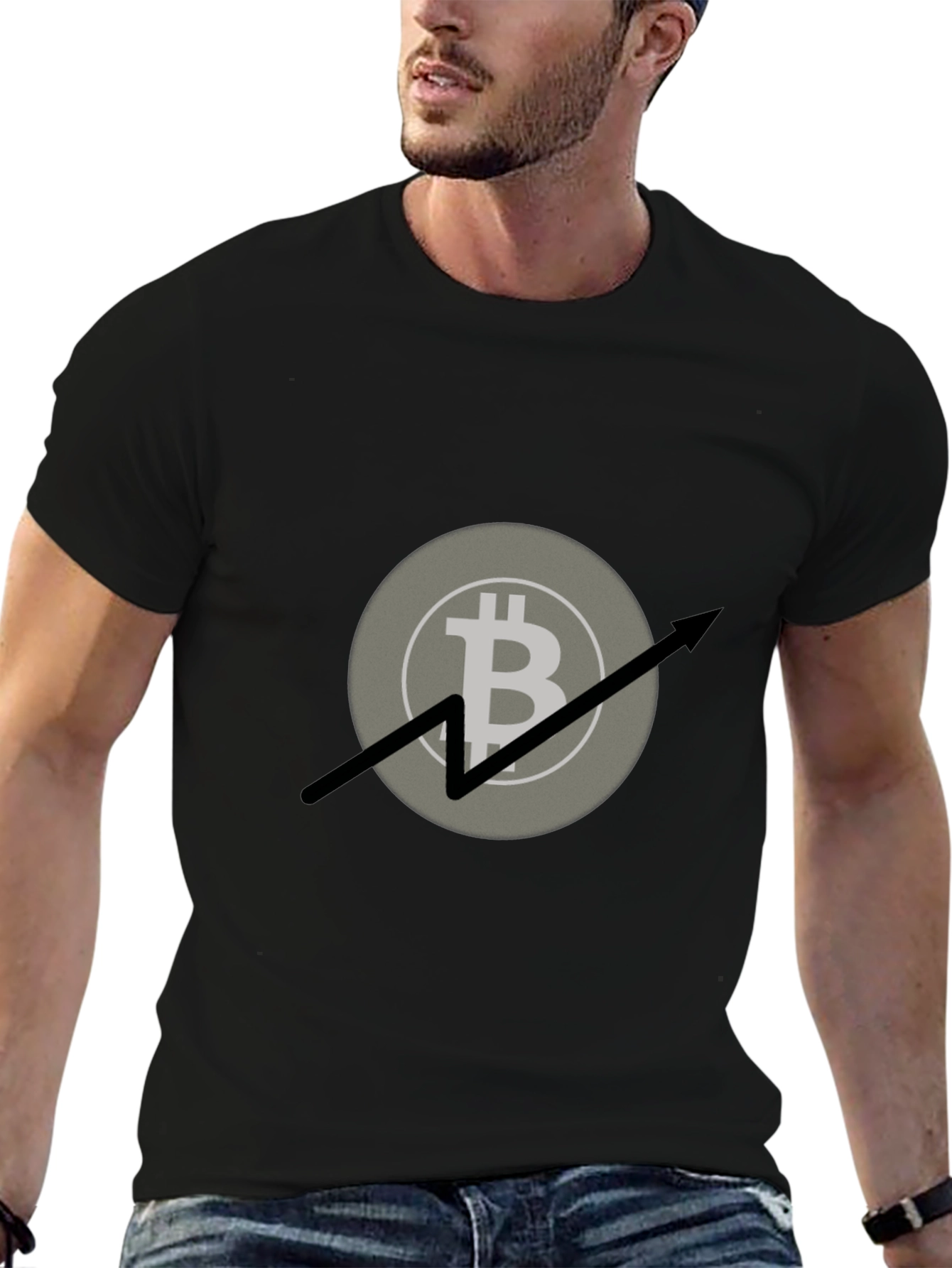 Bitcoin Upward Trend Graphic Tee - Black