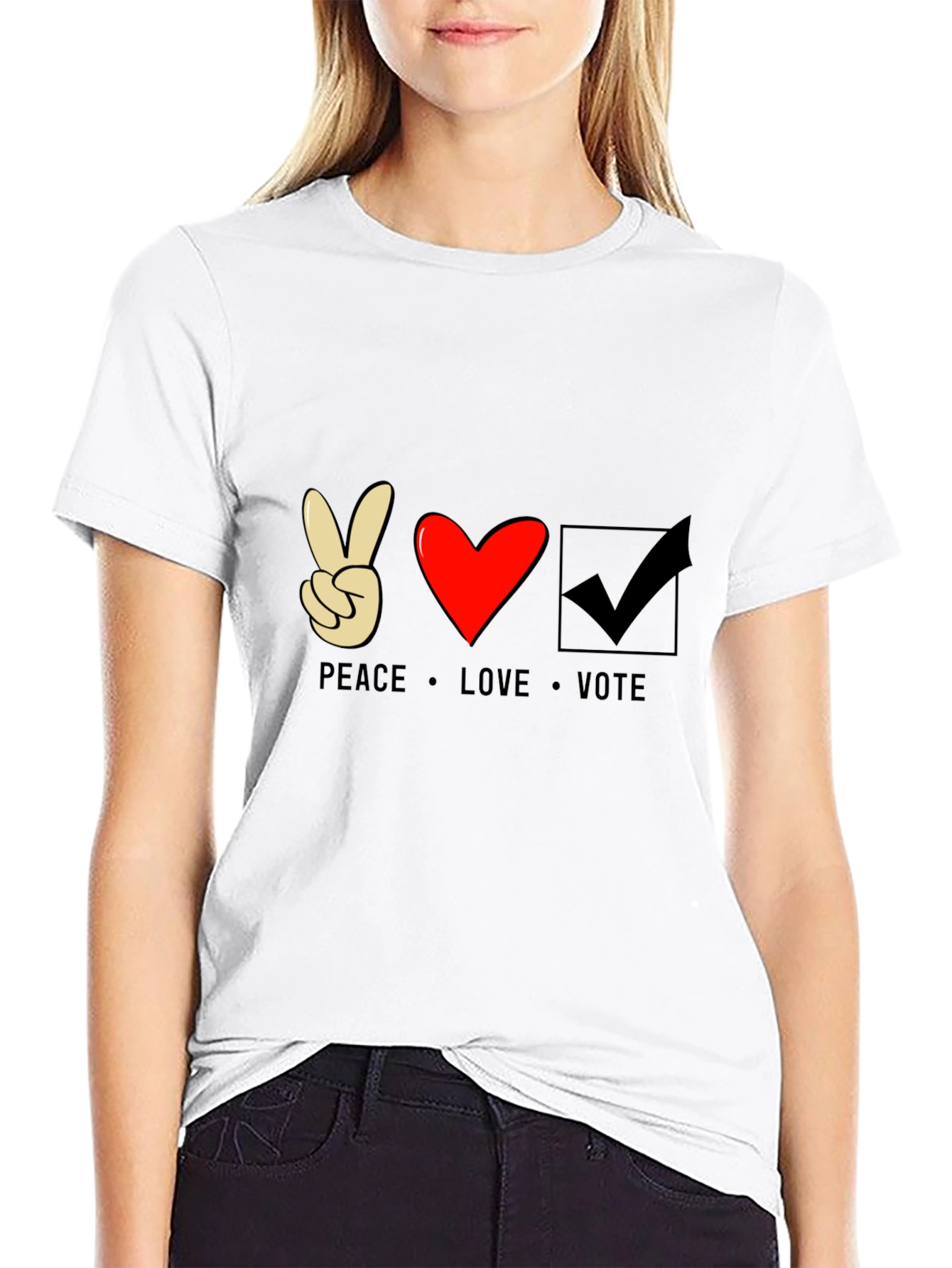 Peace Love Vote Graphic T-Shirt