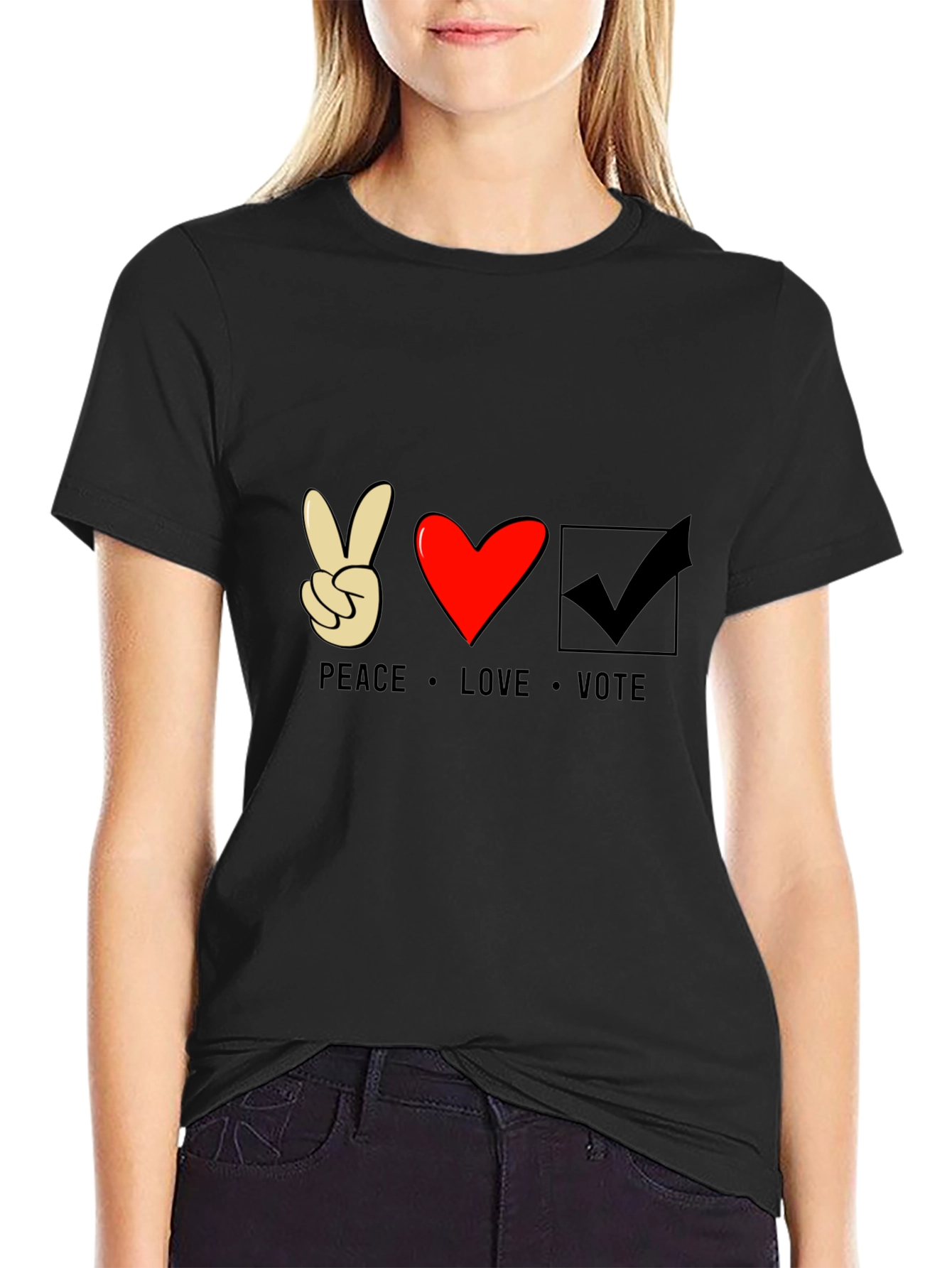 Peace Love Vote Graphic T-Shirt