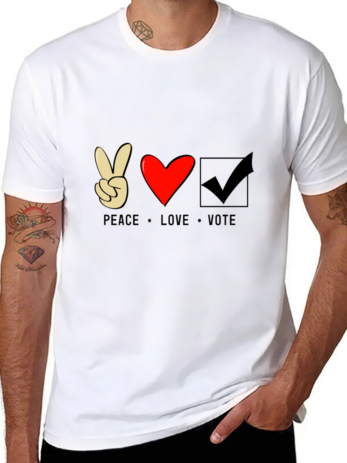 Peace Love Vote Graphic T-Shirt