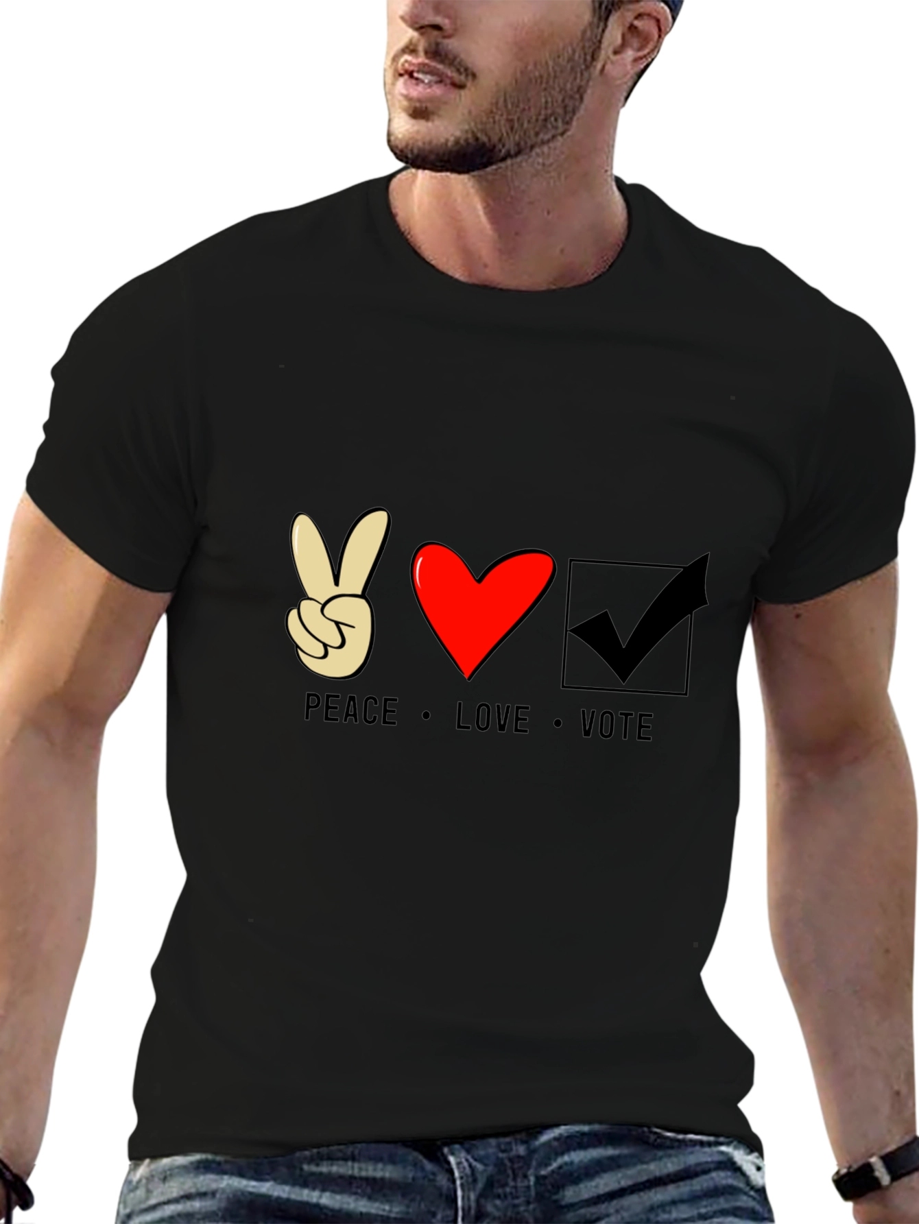 Peace Love Vote Graphic T-Shirt