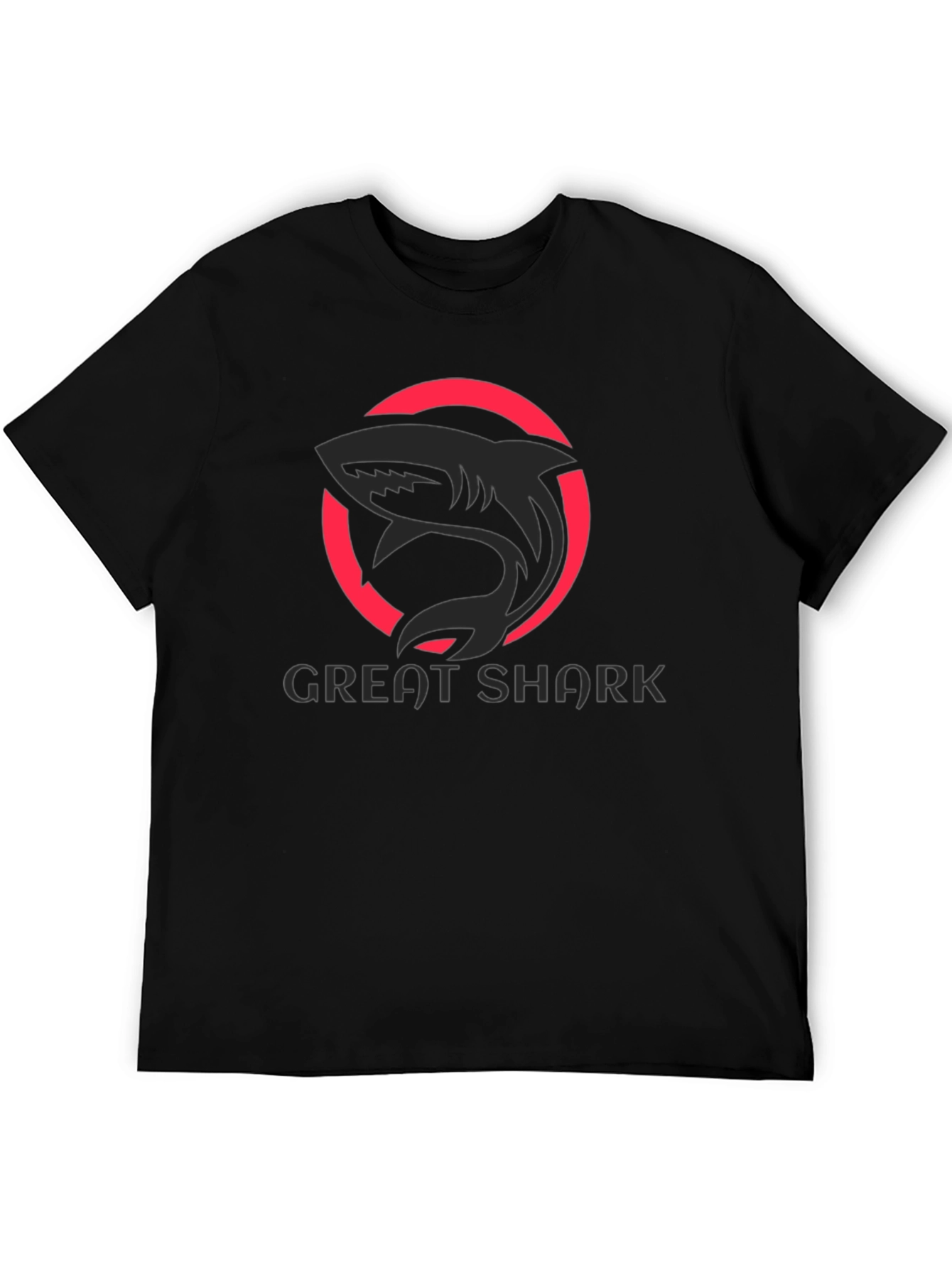 Great Shark Graphic Tee - Stylish Black Cotton T-Shirt
