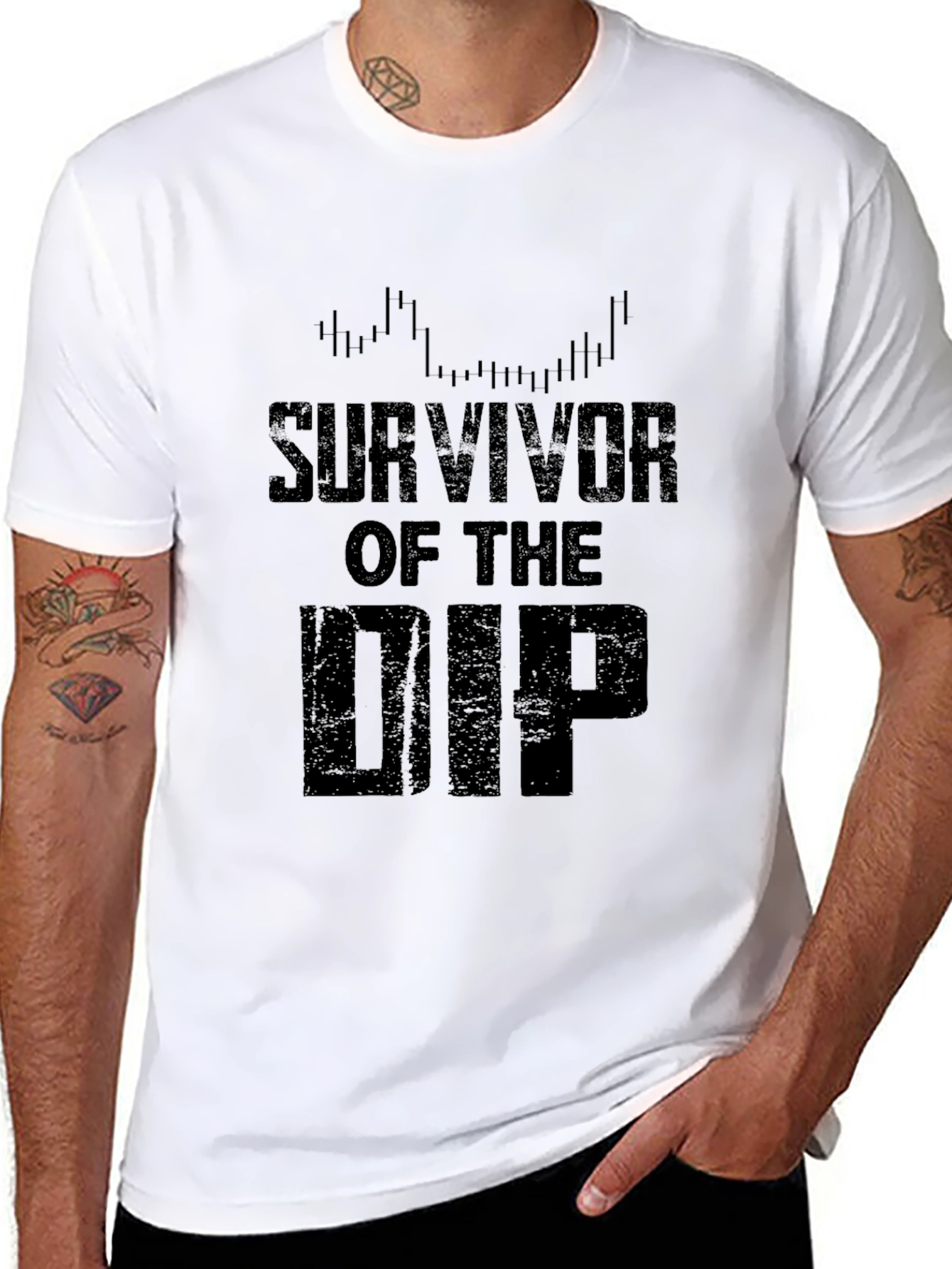 Survivor of The Dip Black Graphic Tee