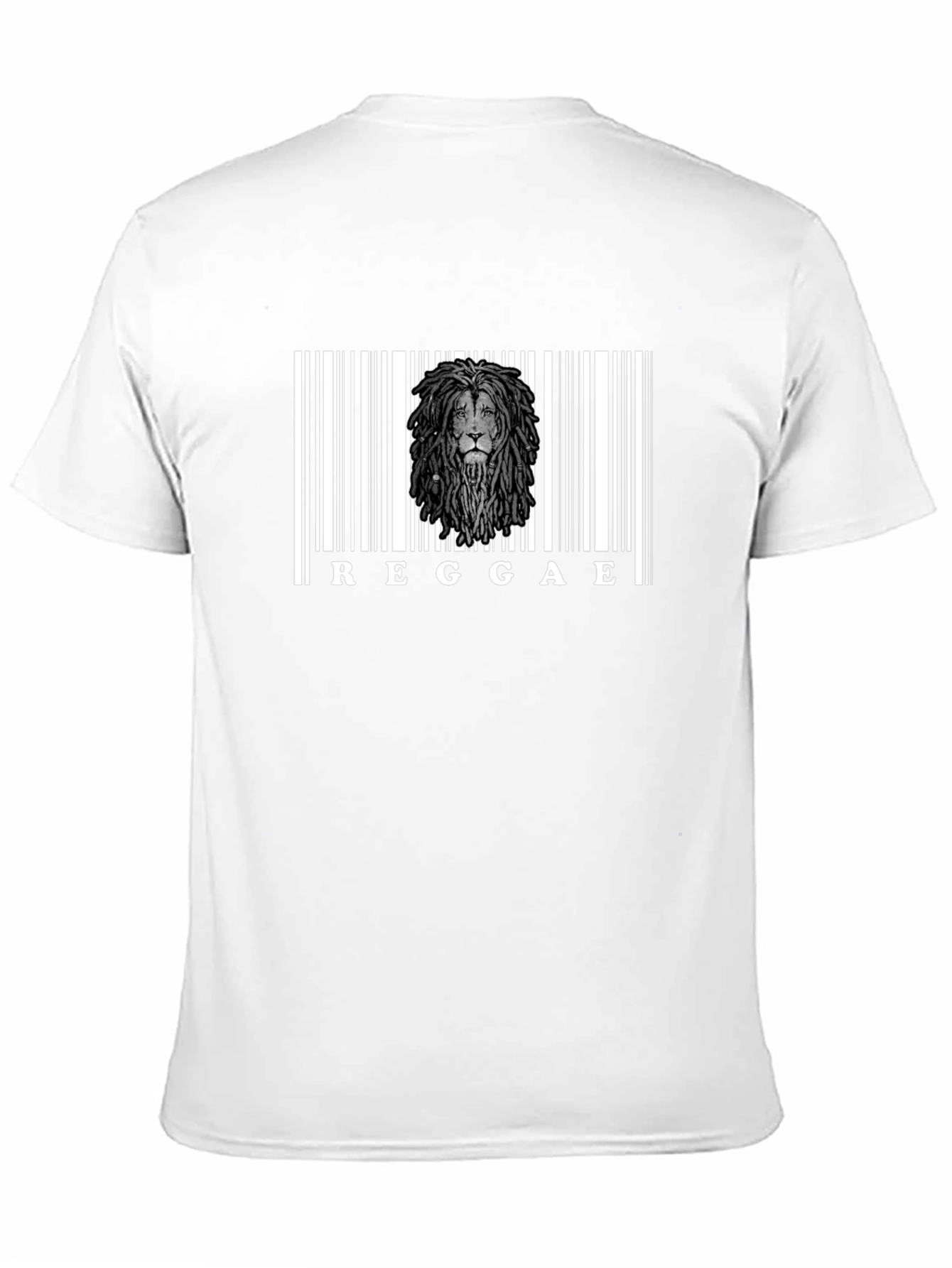 Reggae Lion Barcode Graphic T-Shirt - Black