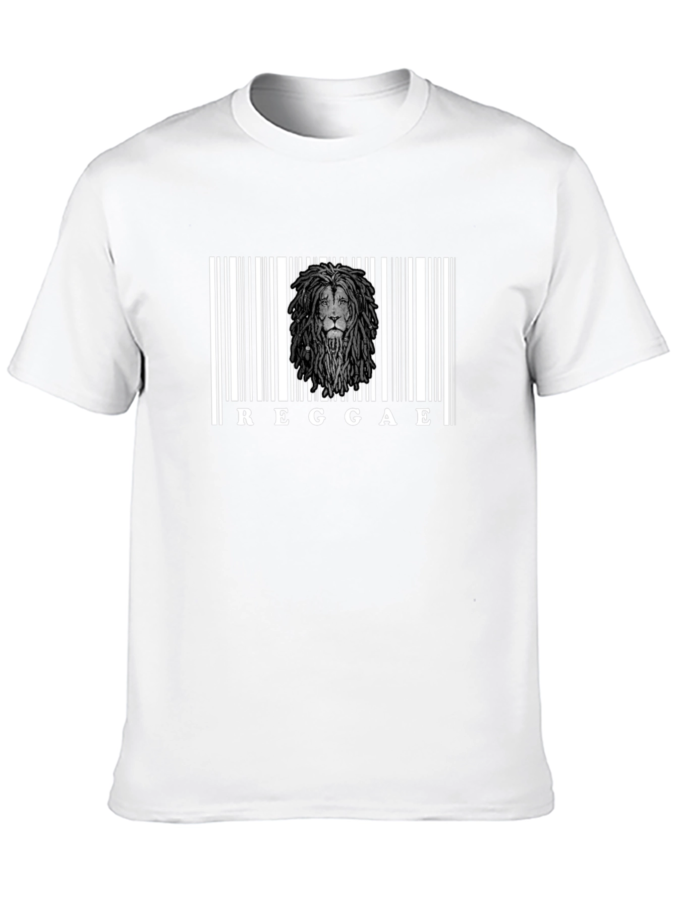 Reggae Lion Barcode Graphic T-Shirt - Black