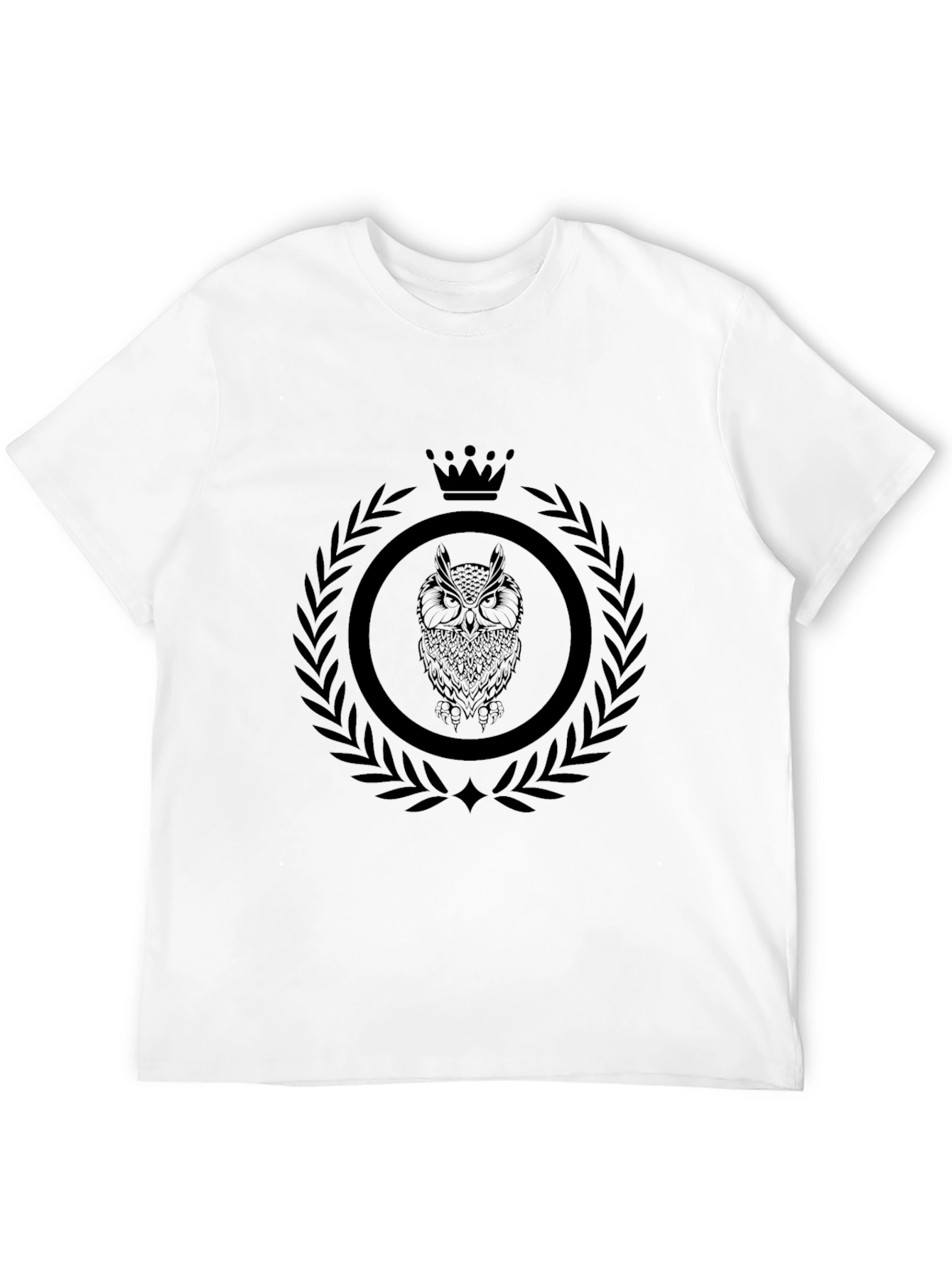 Mens Black Owl Crest Graphic Tee
