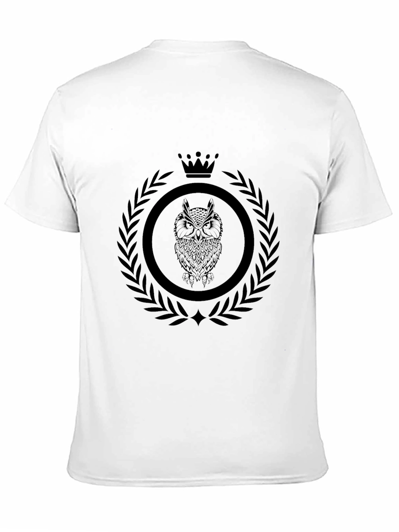 Mens Black Owl Crest Graphic Tee