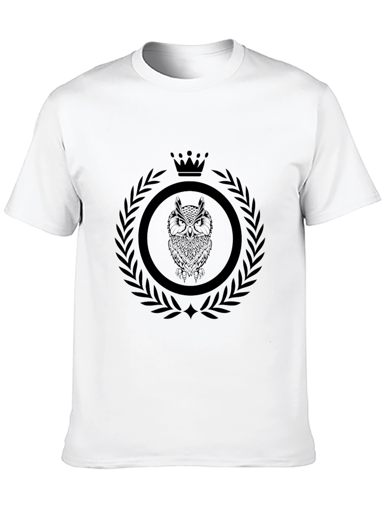Mens Black Owl Crest Graphic Tee