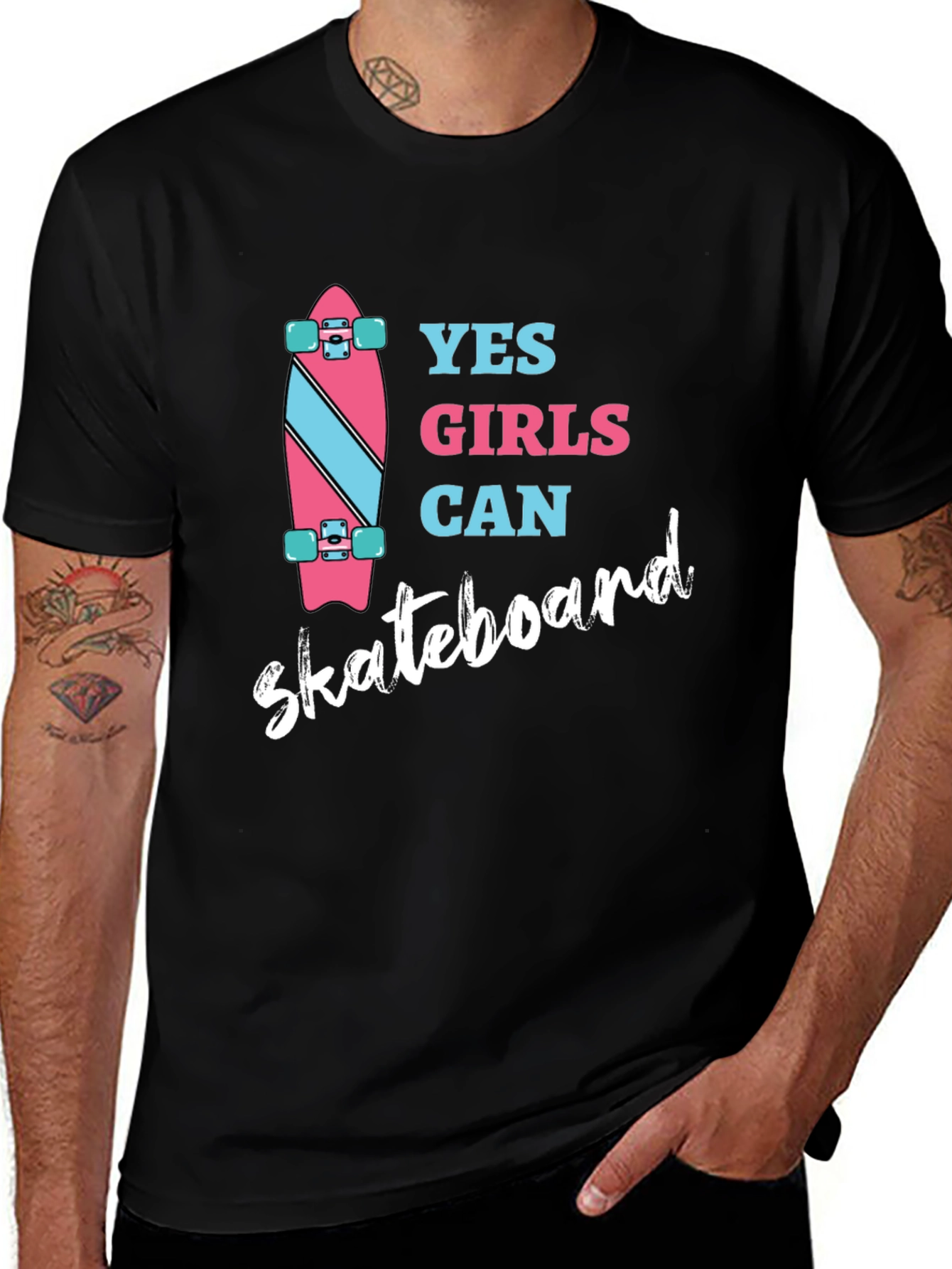 Yes Girls Can Skateboard Graphic Tee