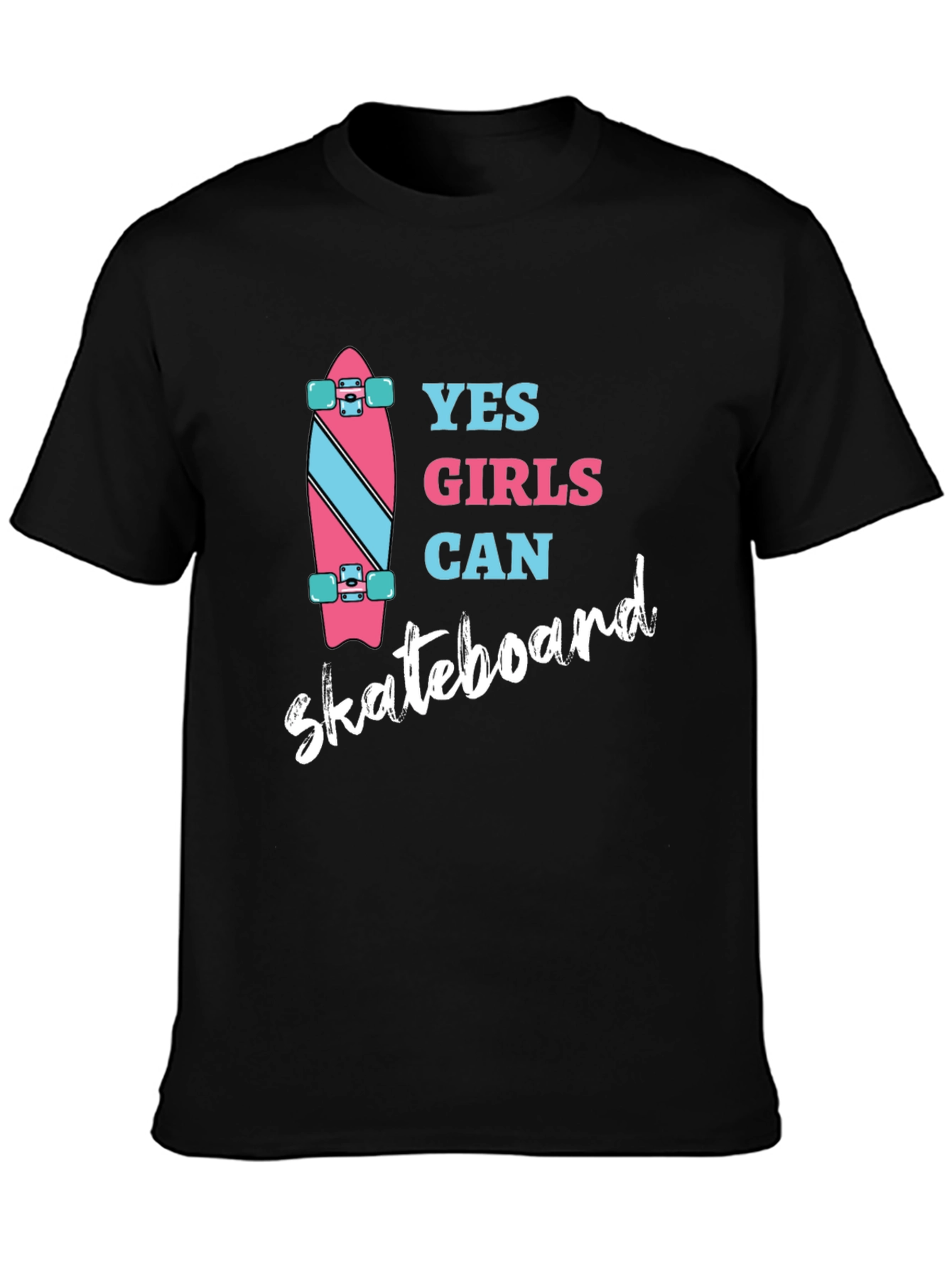 Yes Girls Can Skateboard Graphic Tee