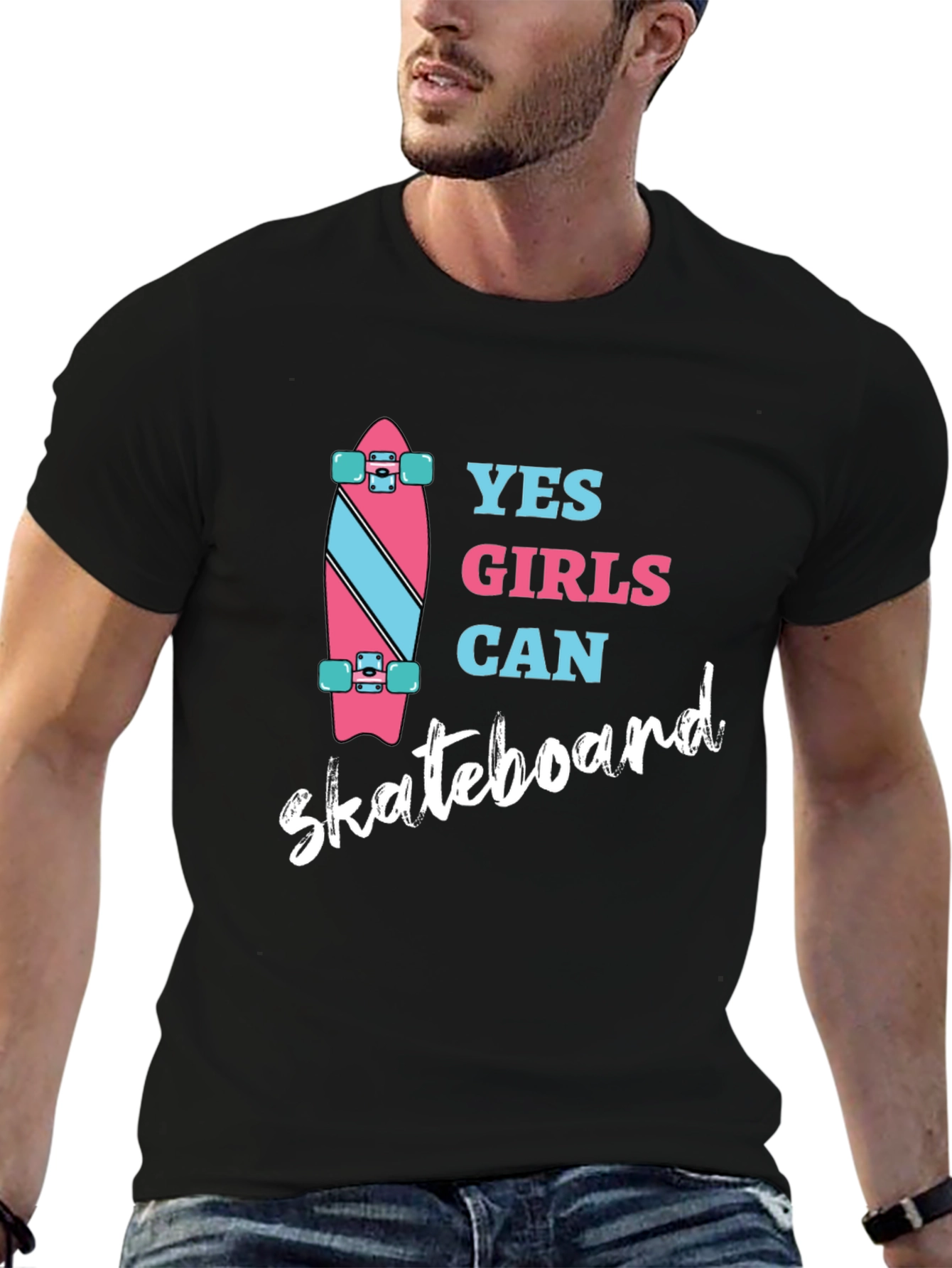 Yes Girls Can Skateboard Graphic Tee