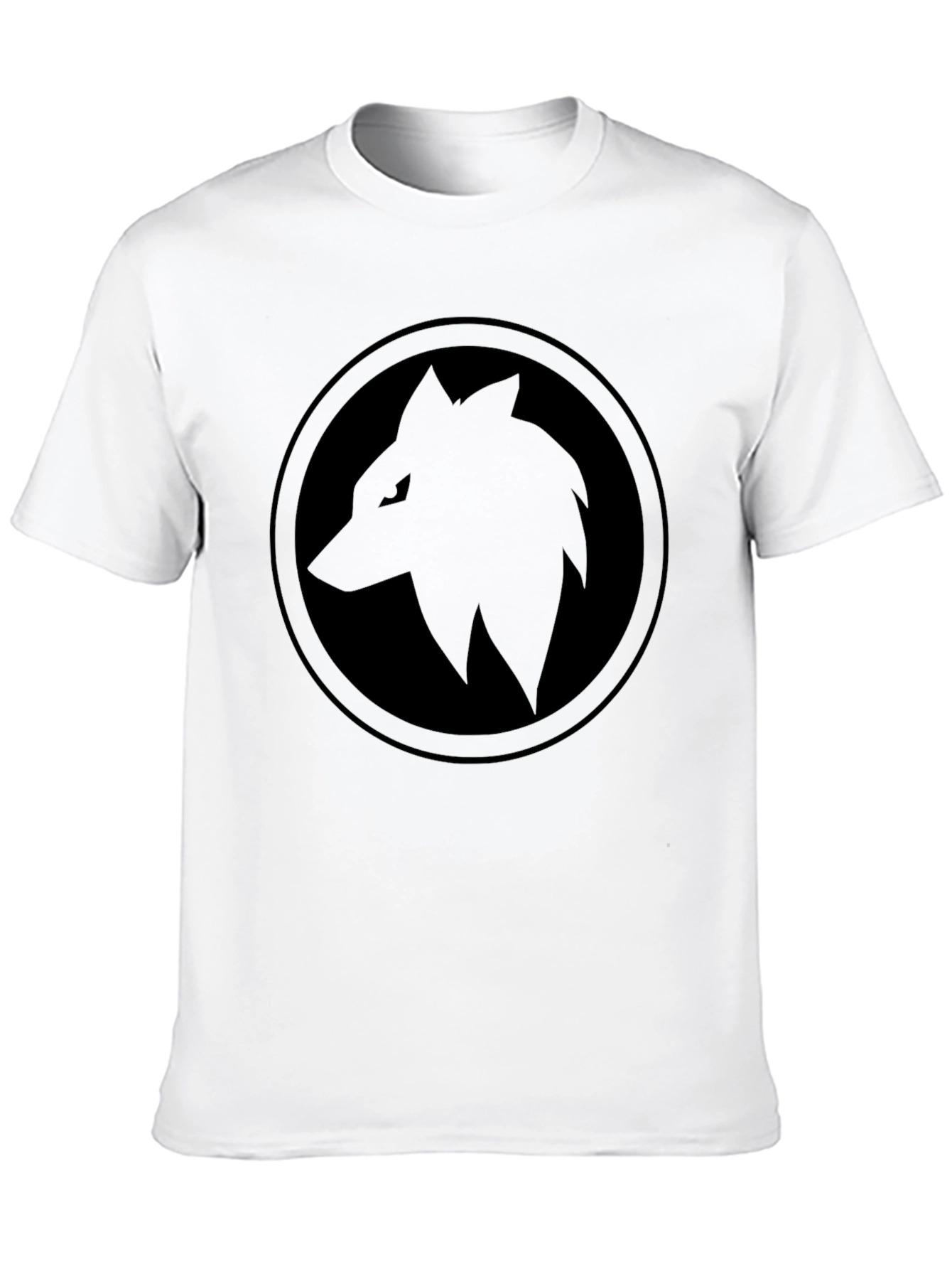 Black Wolf Circle T-Shirt - Edgy Graphic Tee