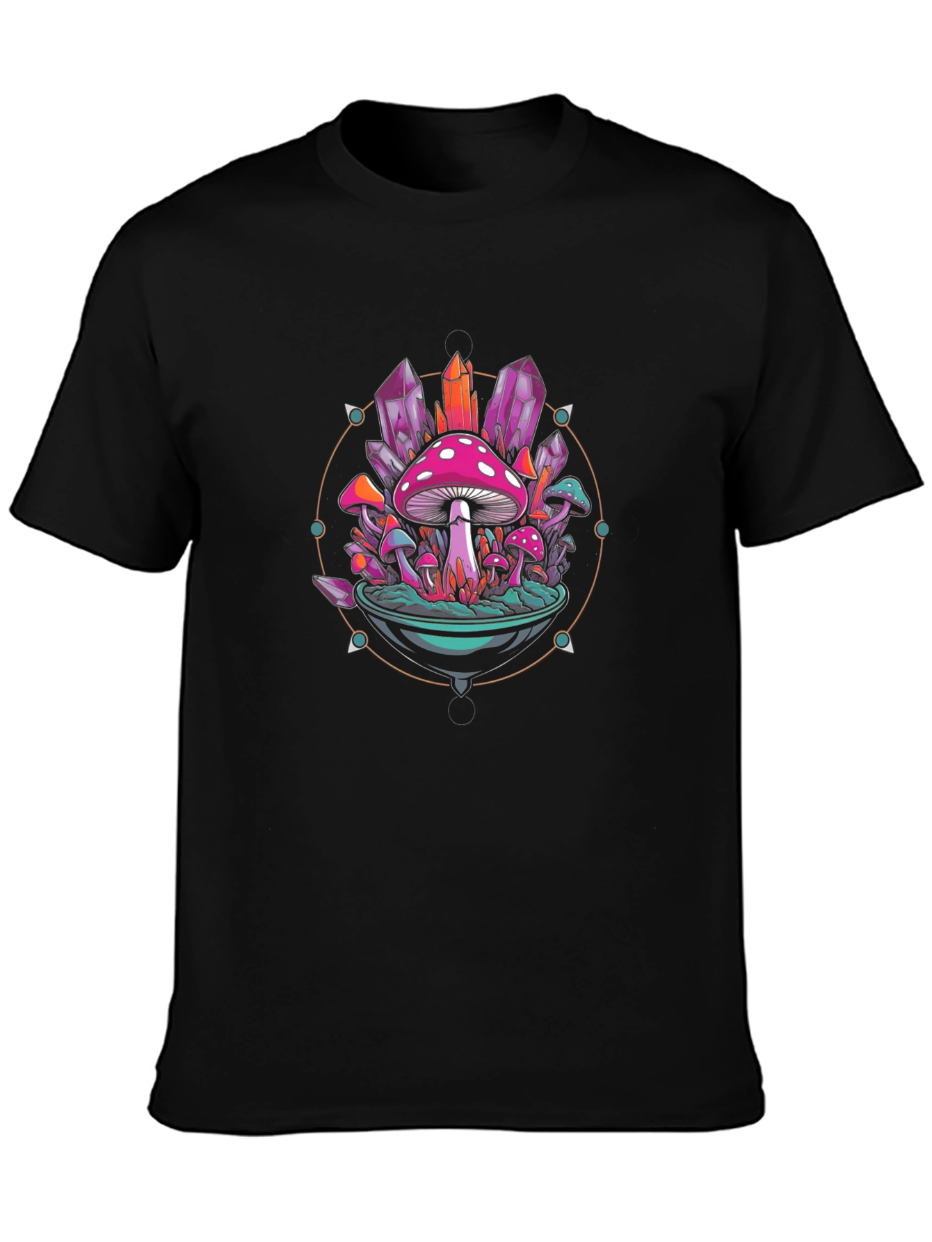 Mystical Mushroom Crystal Graphic Tee