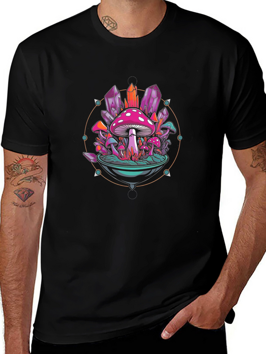Mystical Mushroom Crystal Graphic Tee