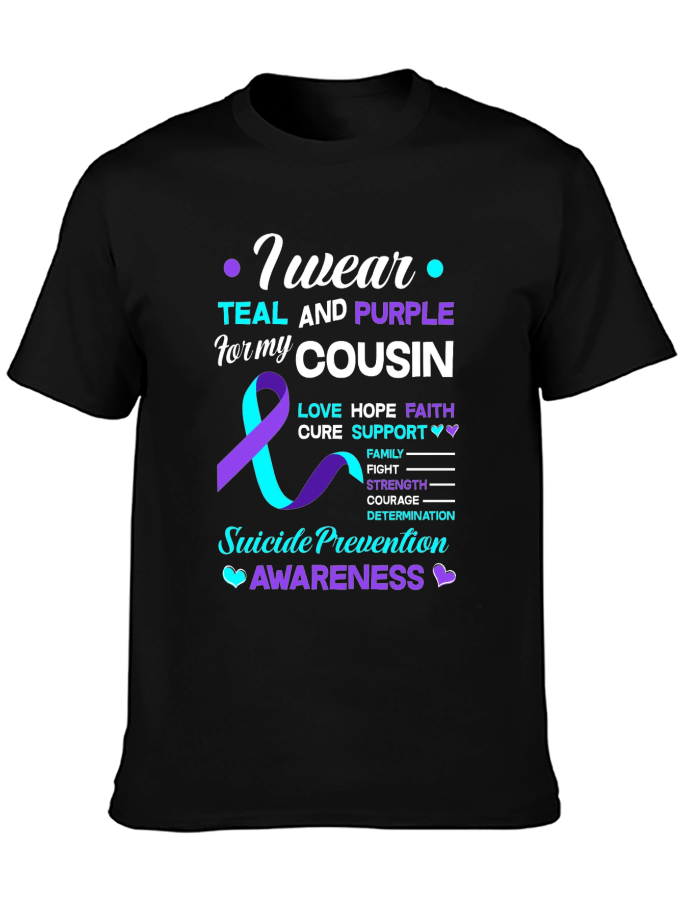 Teal & Purple Suicide Prevention Awareness T-Shirt