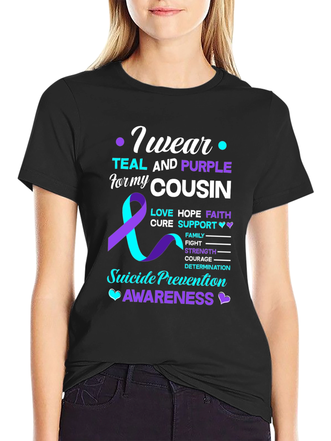 Teal & Purple Suicide Prevention Awareness T-Shirt