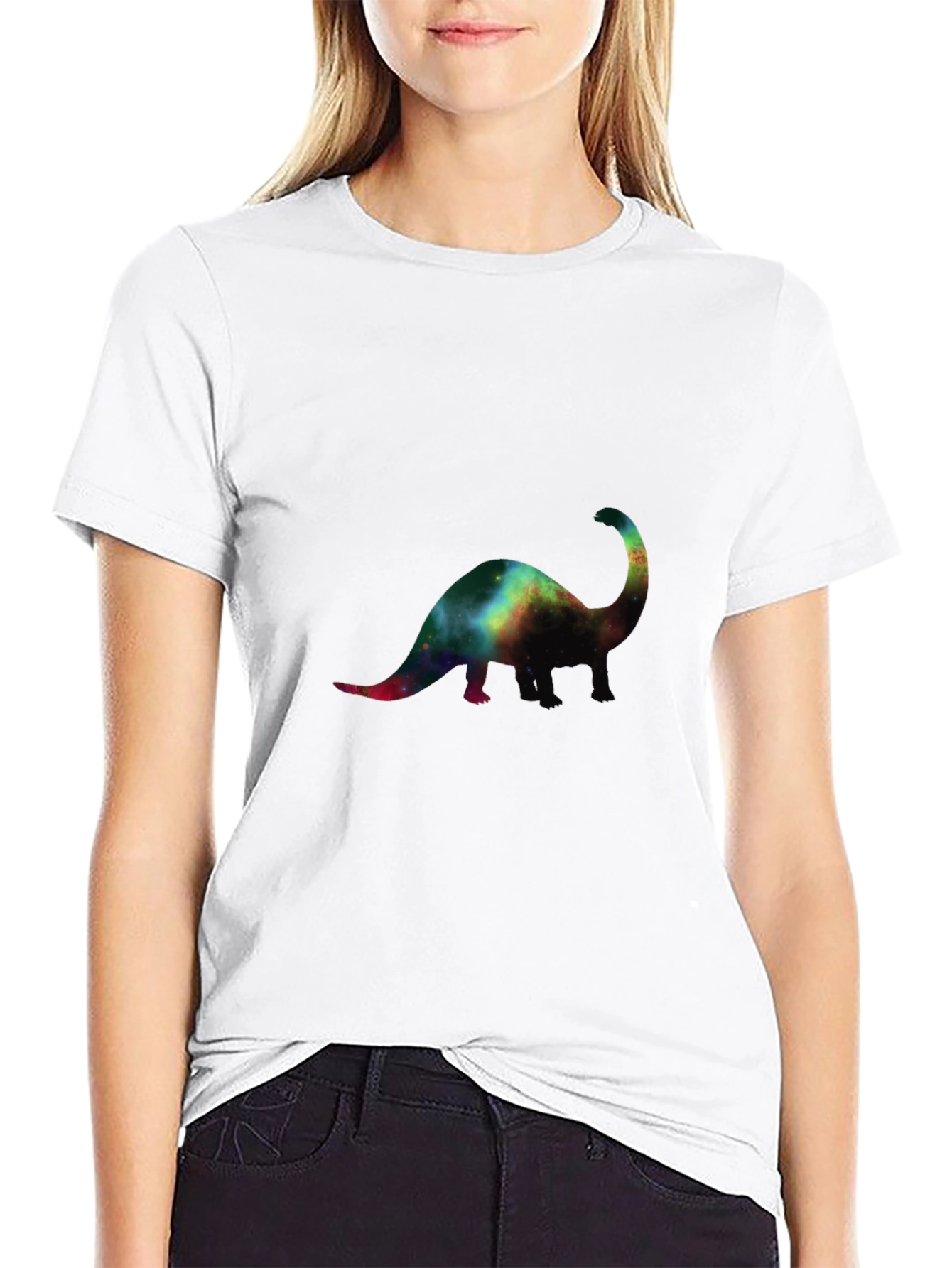 Galaxy Dinosaur Black T-Shirt