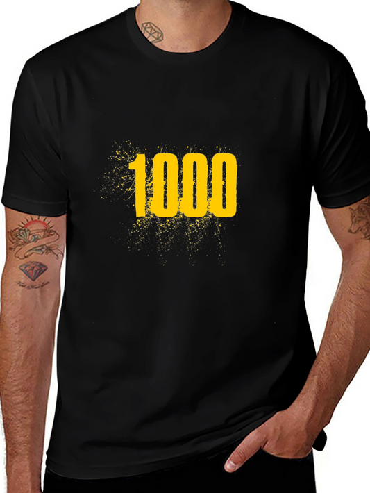 1000 Graphic Tee - Black Cotton T-Shirt