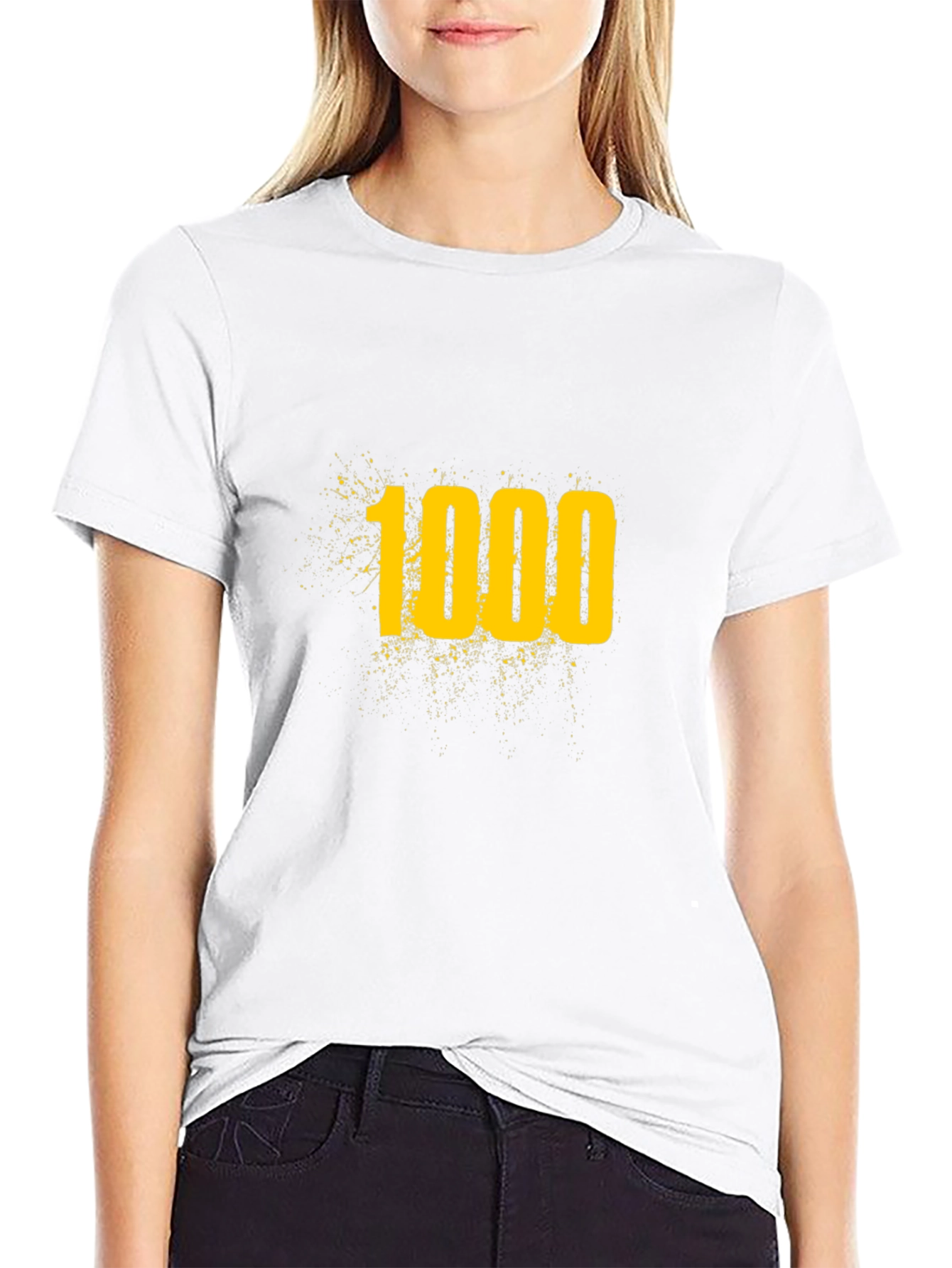 1000 Graphic Tee - Black Cotton T-Shirt