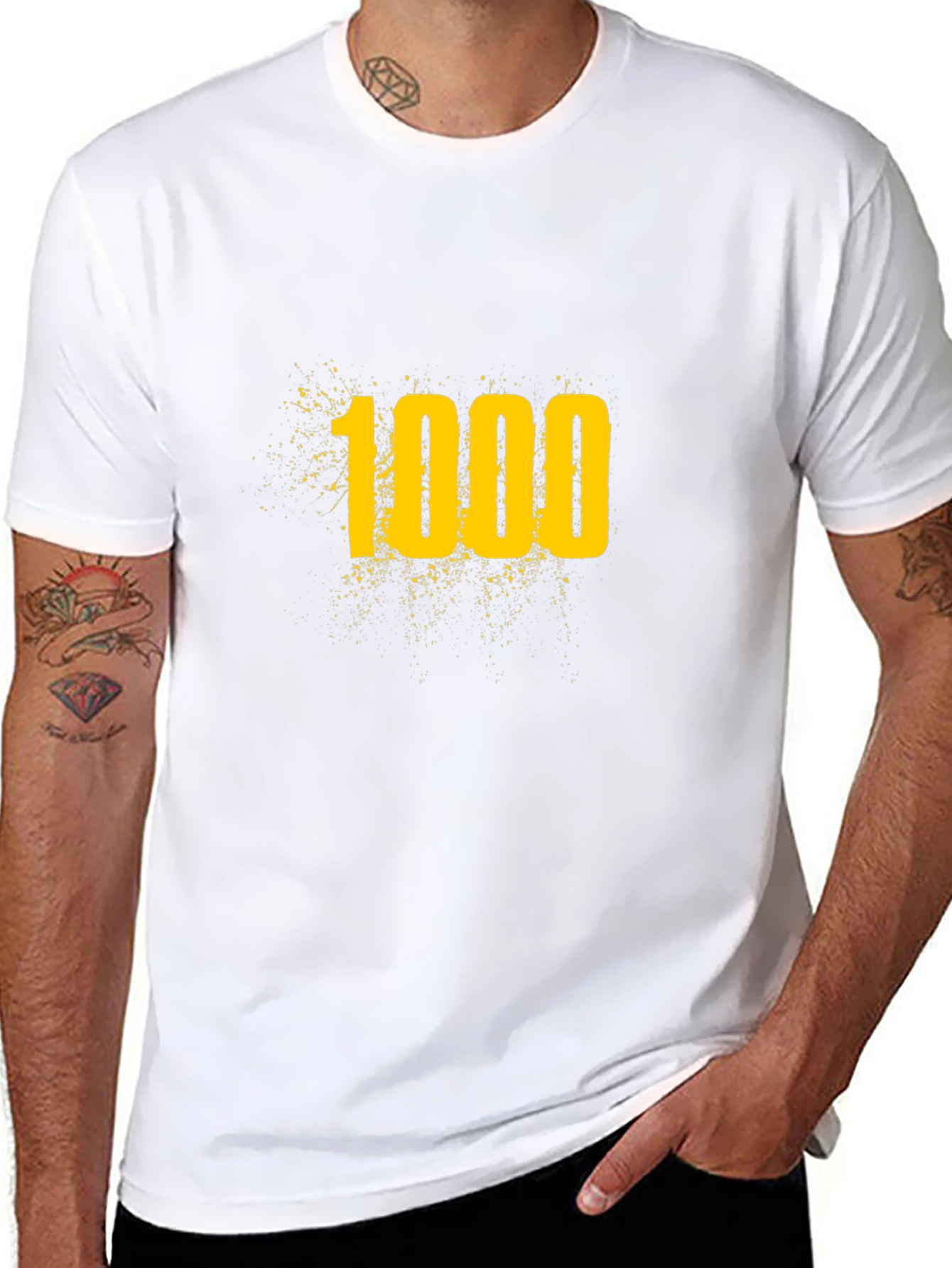 1000 Graphic Tee - Black Cotton T-Shirt