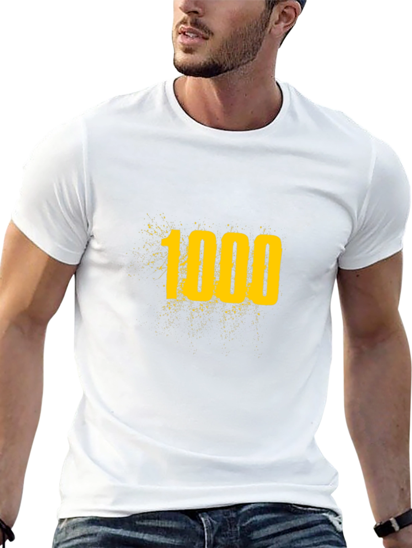1000 Graphic Tee - Black Cotton T-Shirt