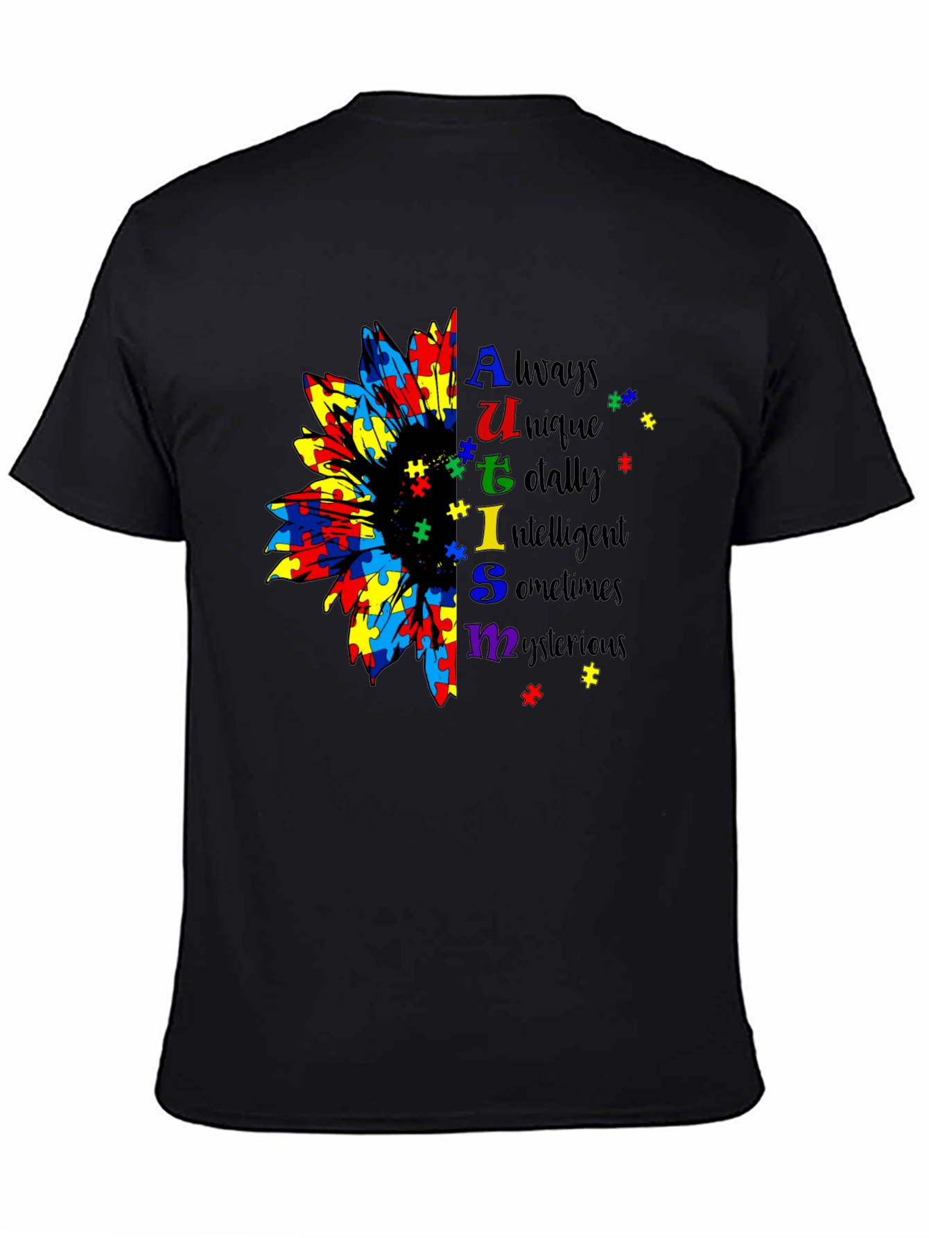 Autism Awareness Sunflower Puzzle Piece T-Shirt