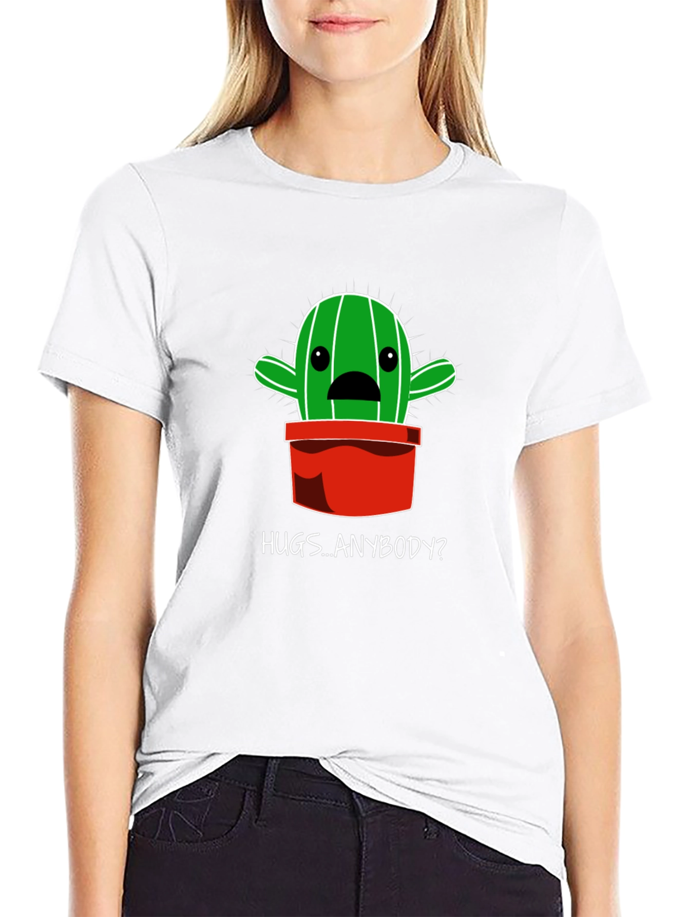Hugs Anybody? Cactus Graphic T-Shirt