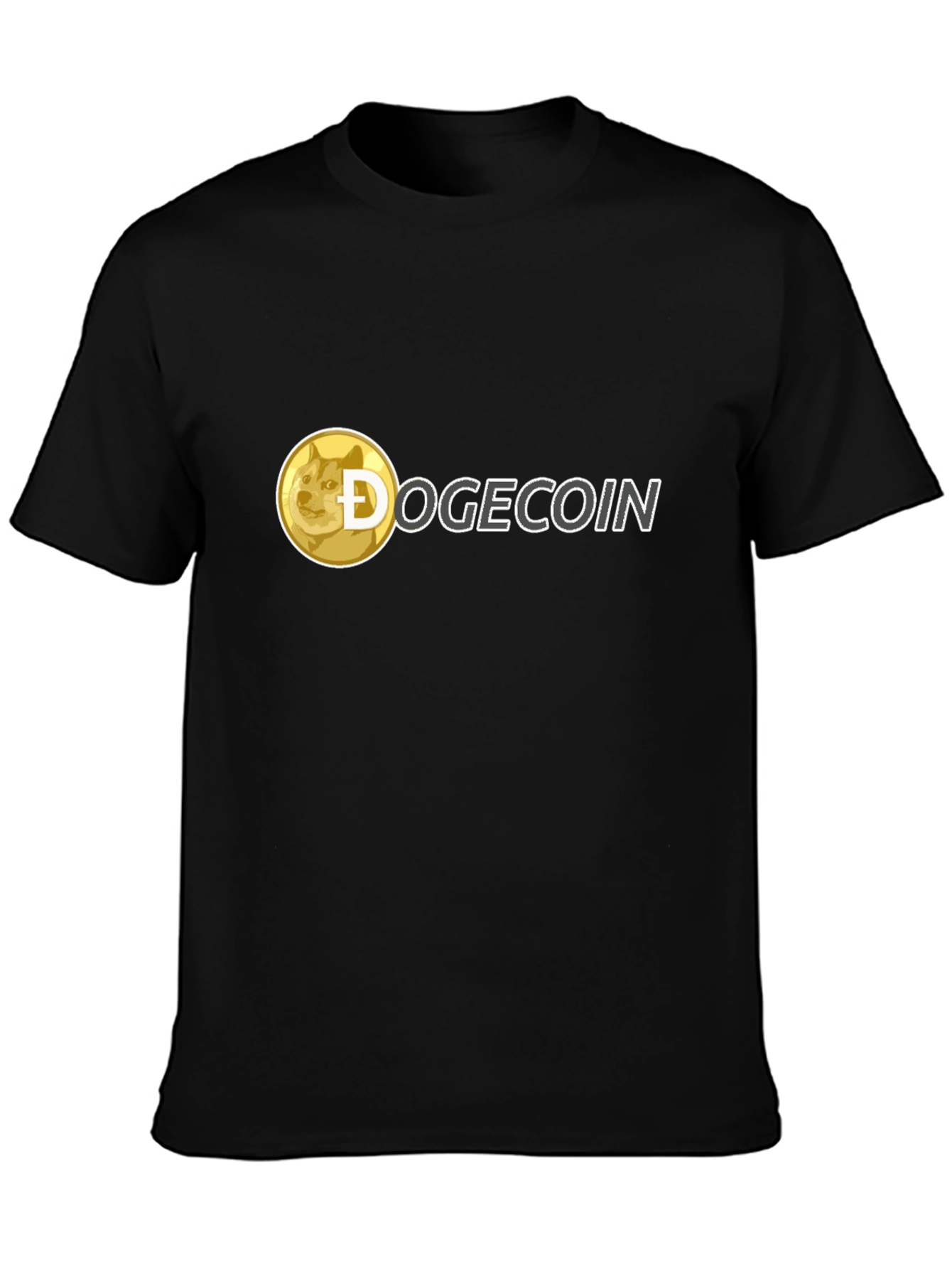 Dogecoin Crypto T-Shirt - Black Crew Neck Tee