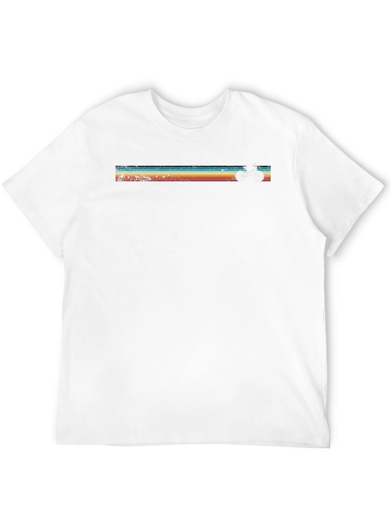 Retro Stripe Bike Graphic Tee - Cool Casual Style