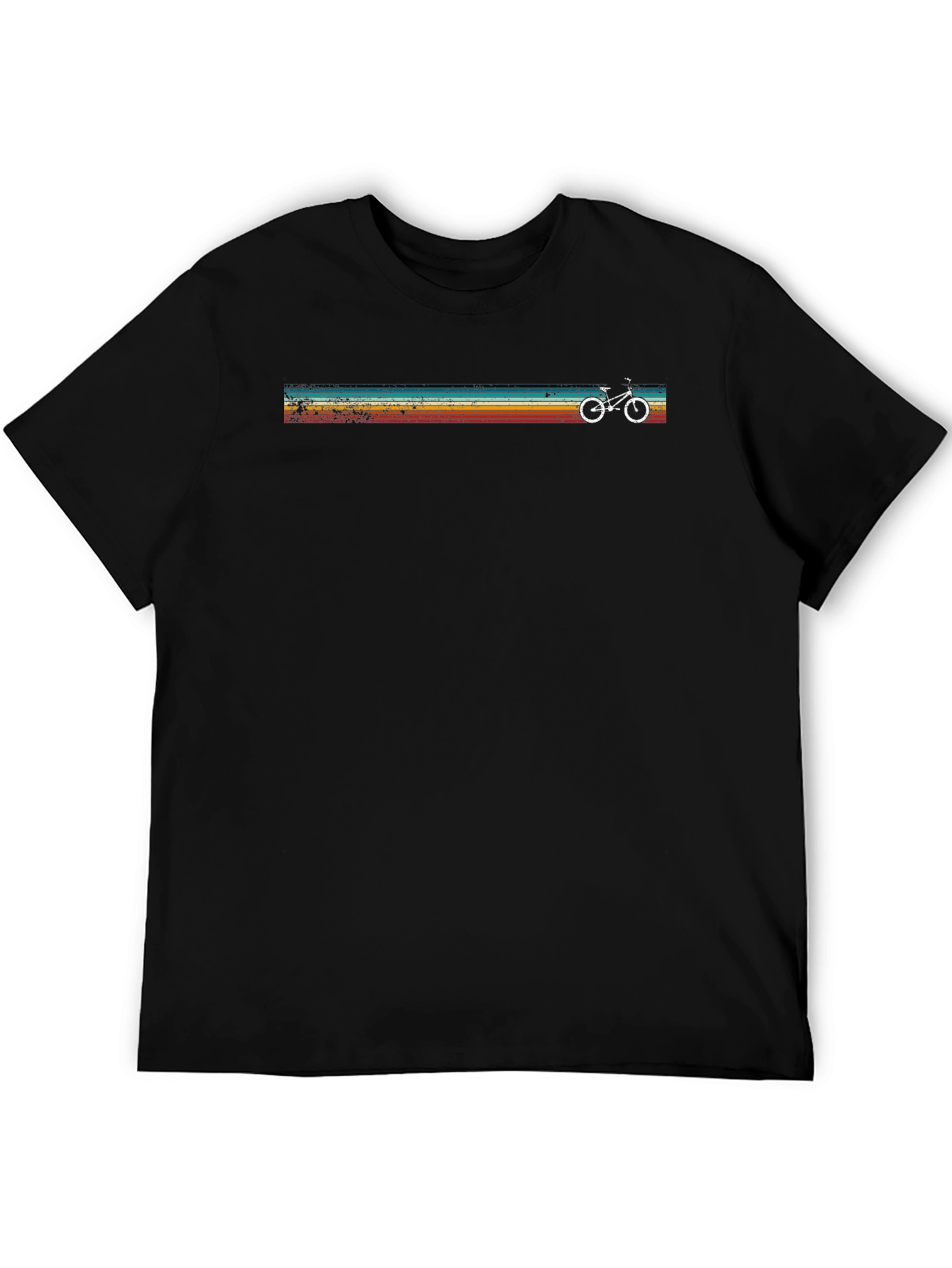 Retro Stripe Bike Graphic Tee - Cool Casual Style