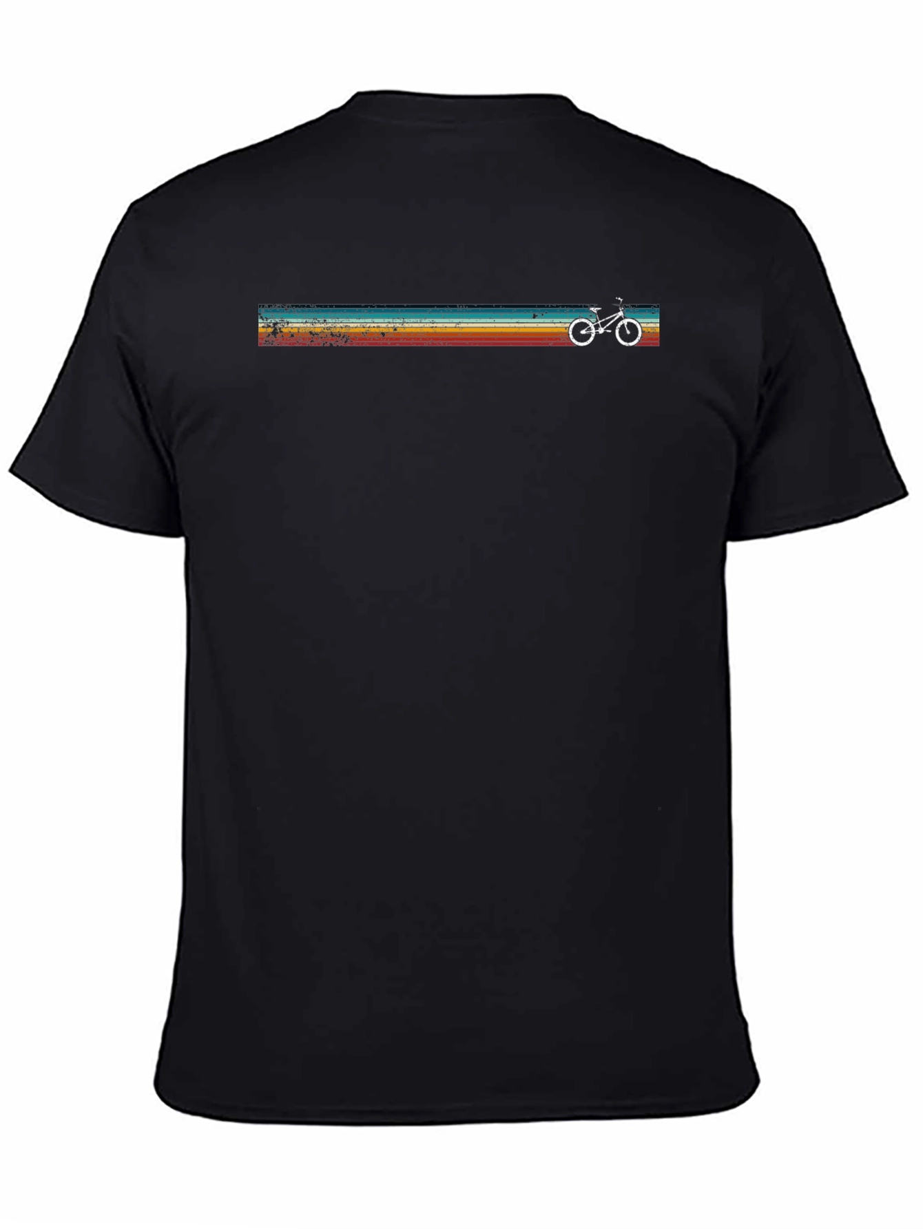 Retro Stripe Bike Graphic Tee - Cool Casual Style