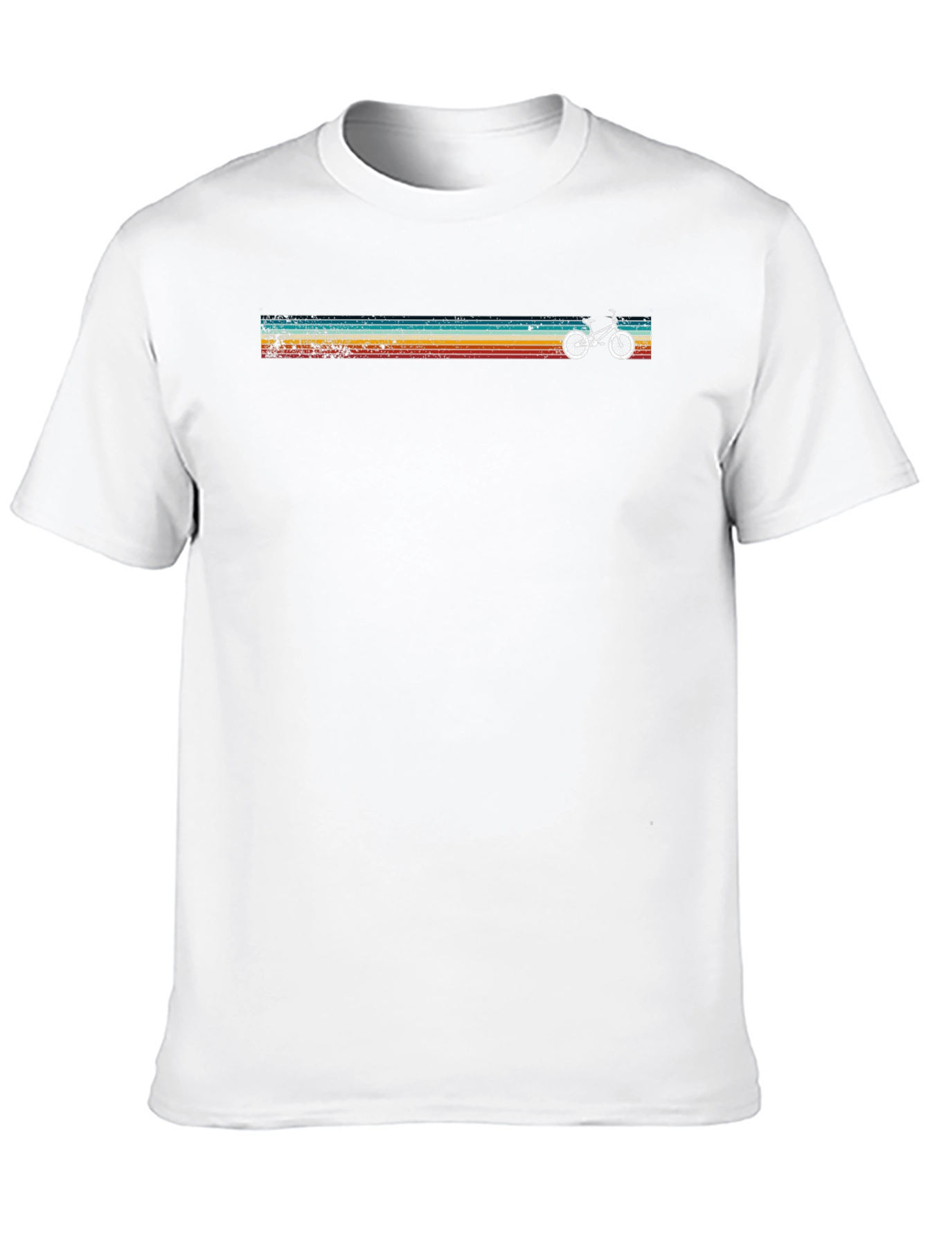 Retro Stripe Bike Graphic Tee - Cool Casual Style