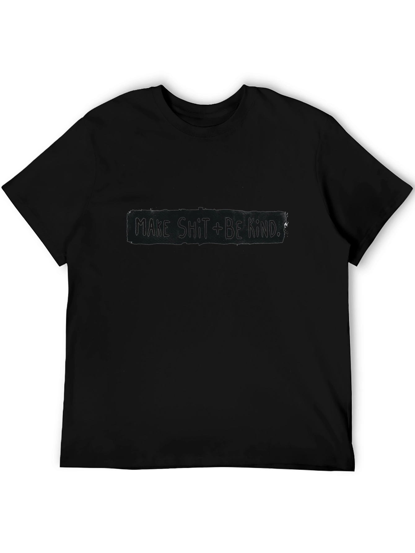 Black T-Shirt with Distressed Graphic