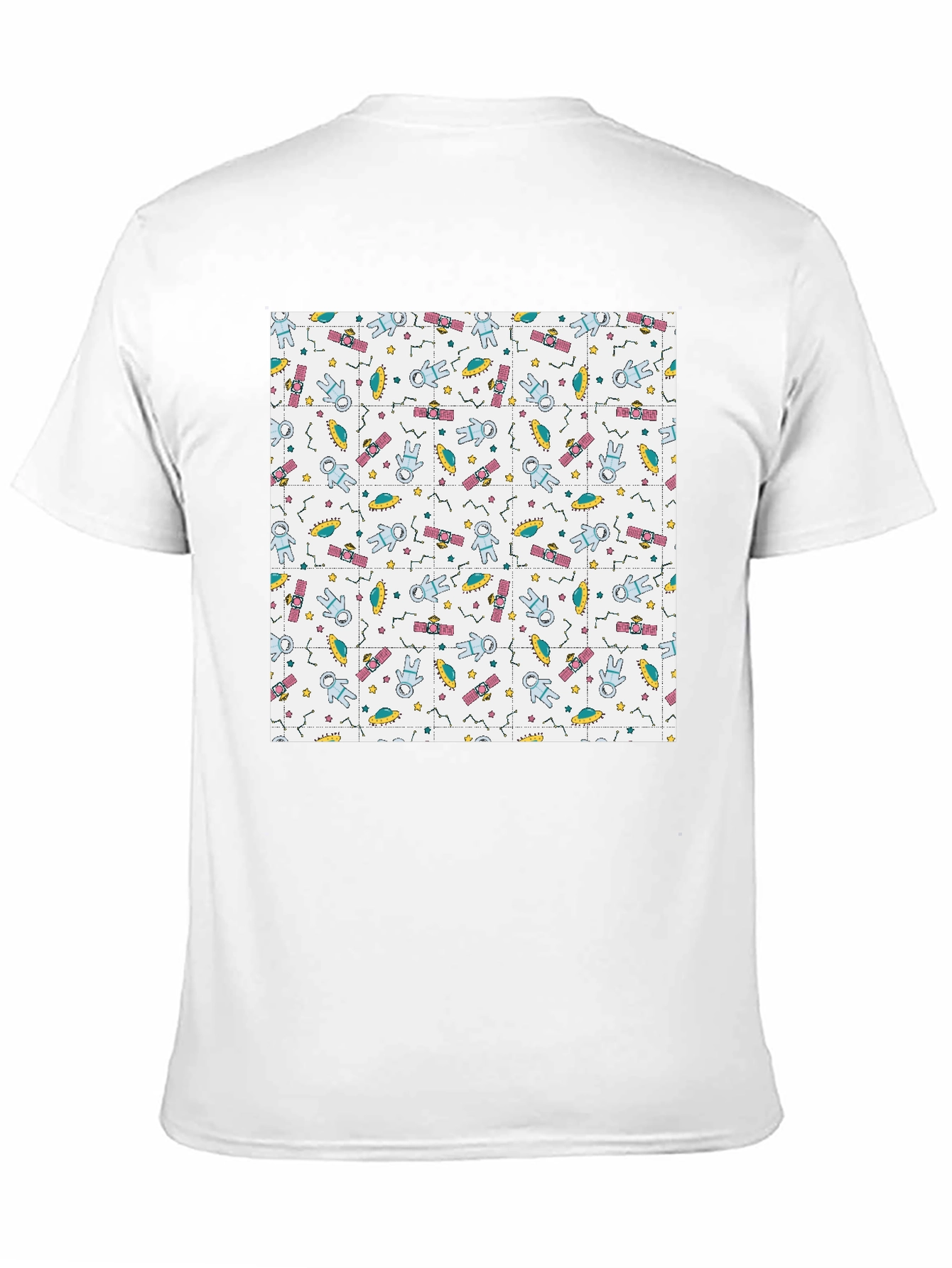 Retro Space Pattern Black T-Shirt