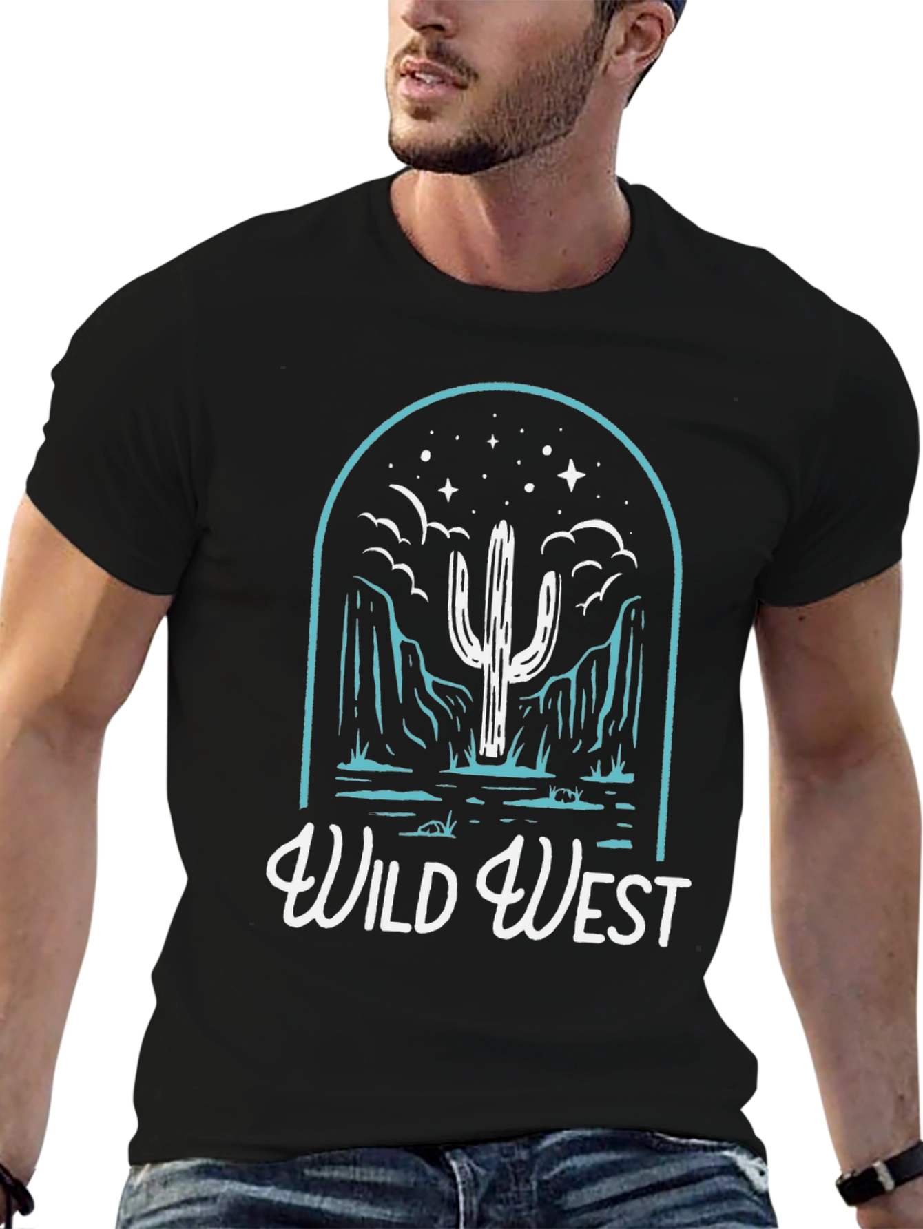 Wild West Graphic T-Shirt - Cactus Desert Design