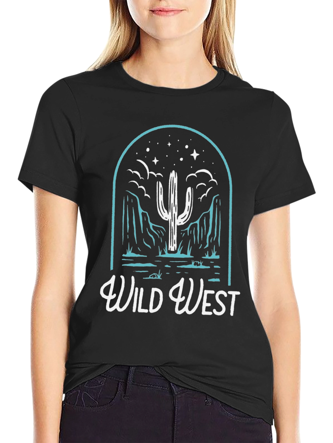 Wild West Graphic T-Shirt - Cactus Desert Design