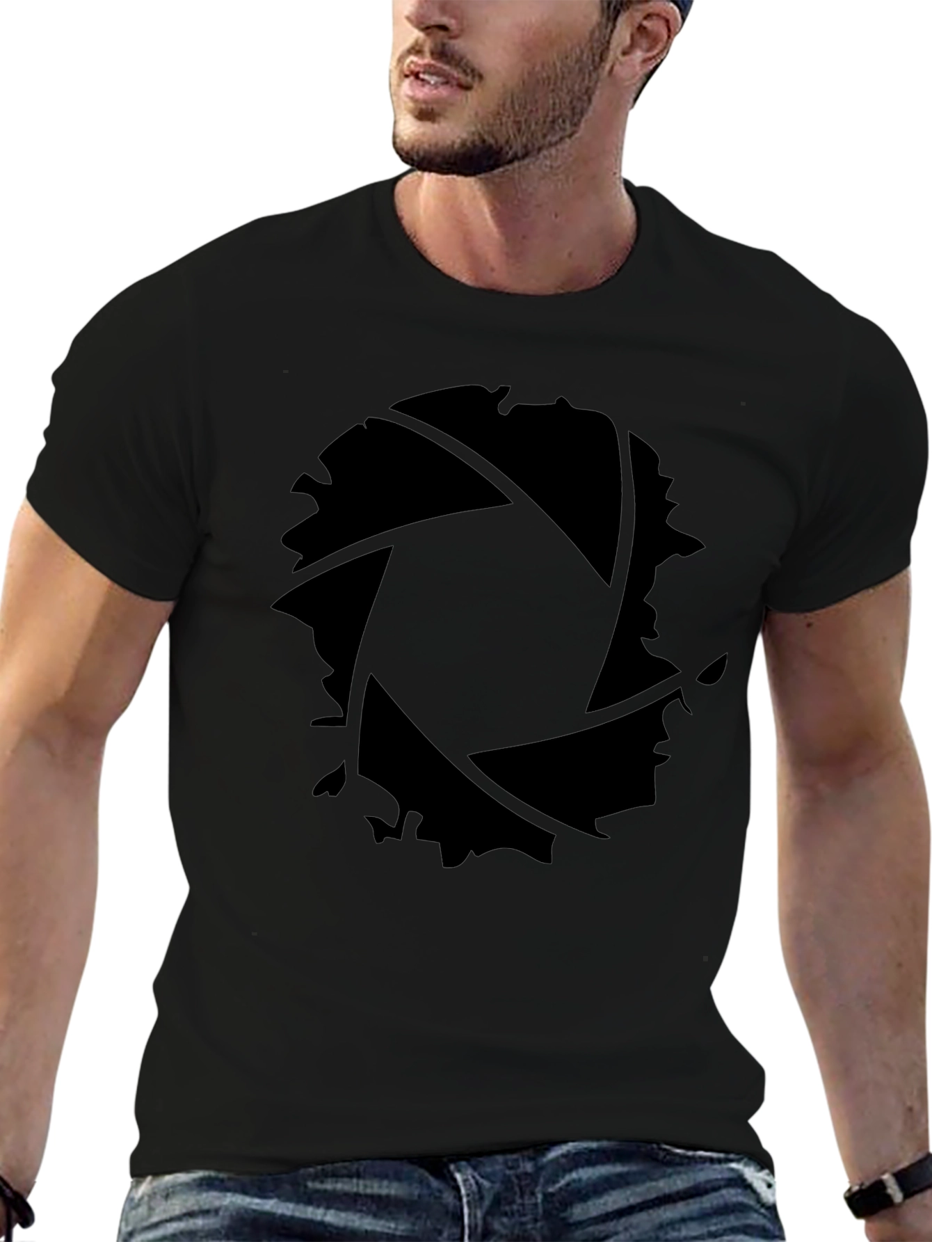 Aperture Camera Lens Black Graphic T-Shirt
