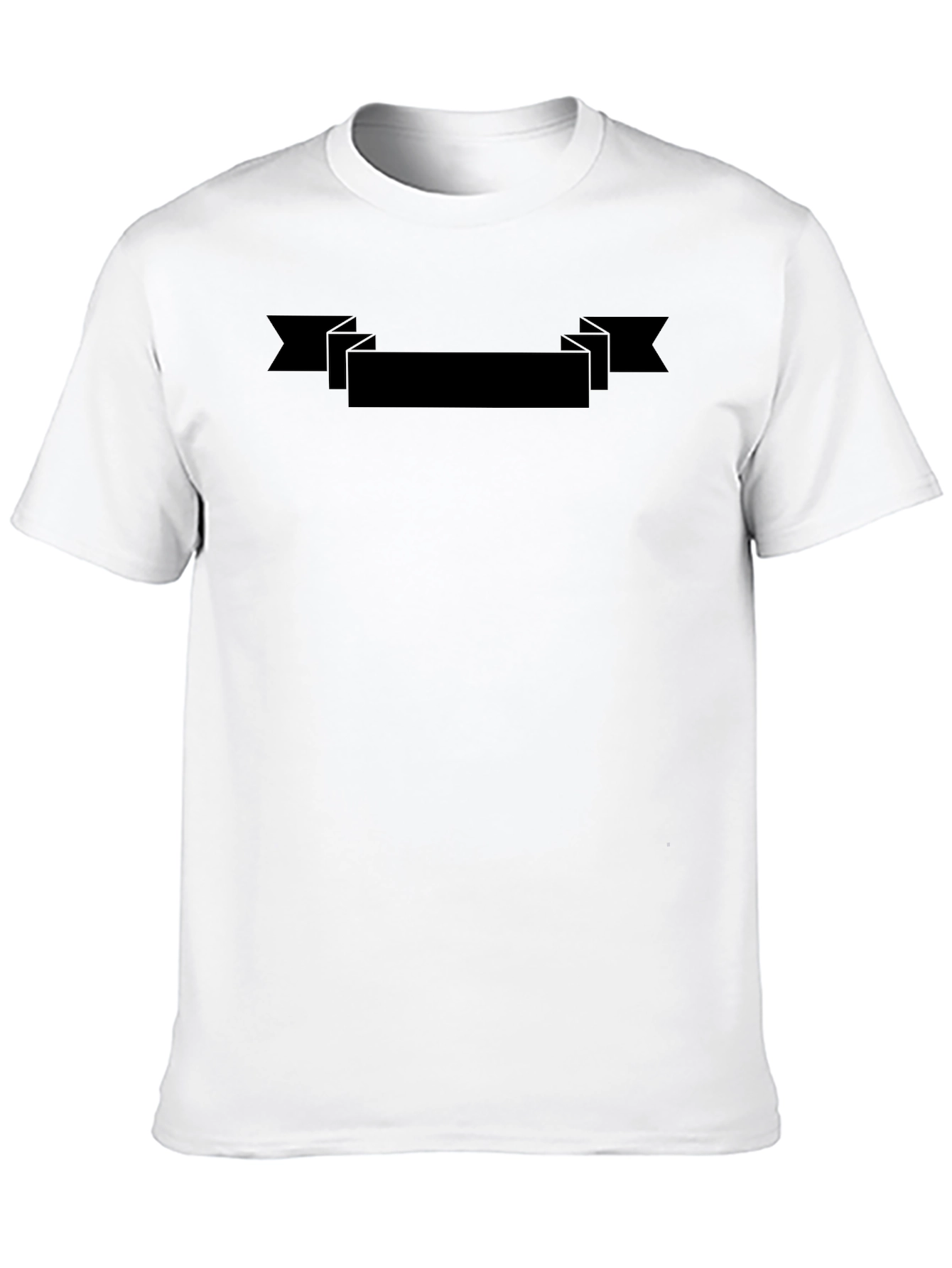 Mens Classic Black T-Shirt with Customizable Banner