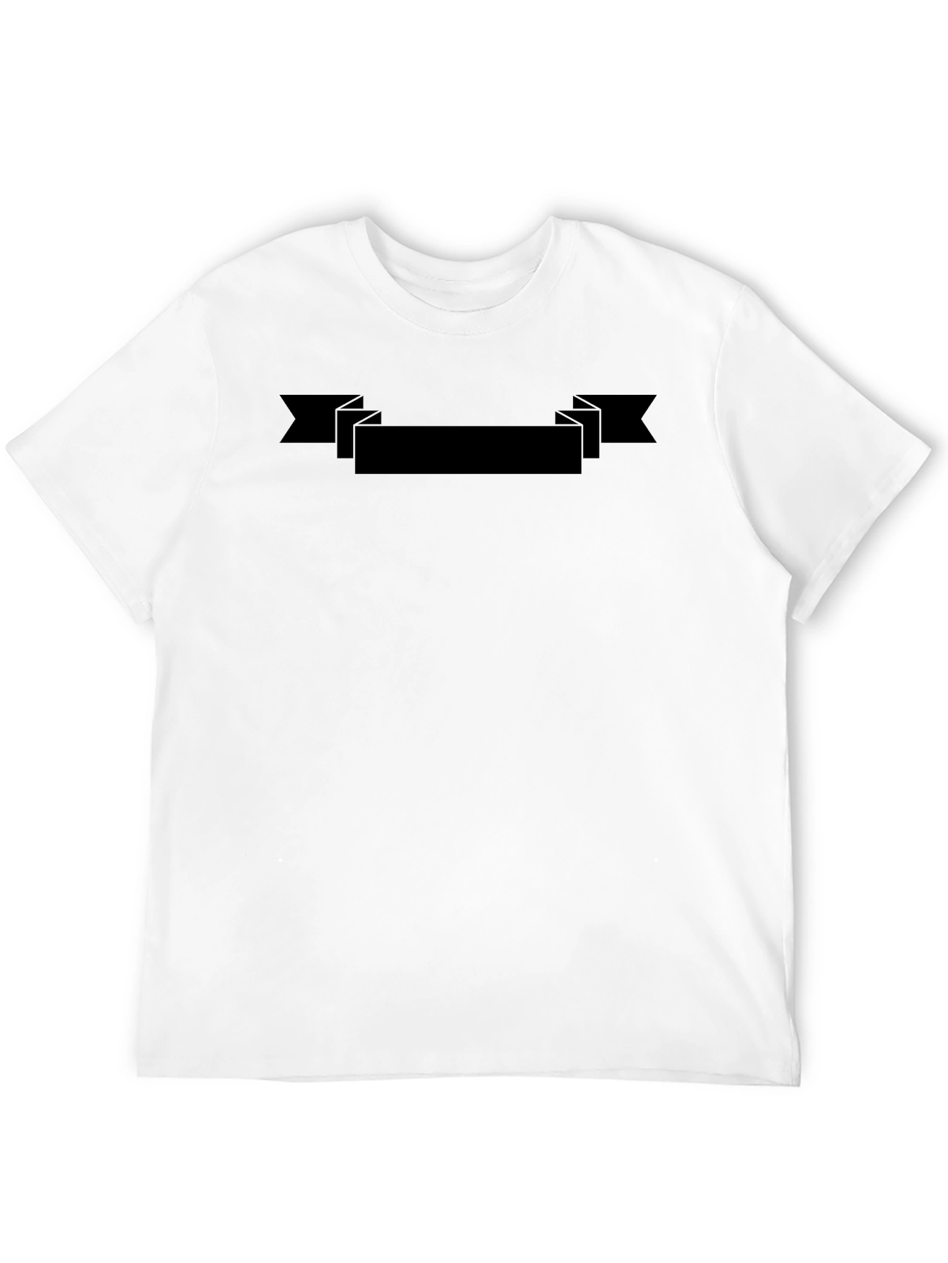 Mens Classic Black T-Shirt with Customizable Banner