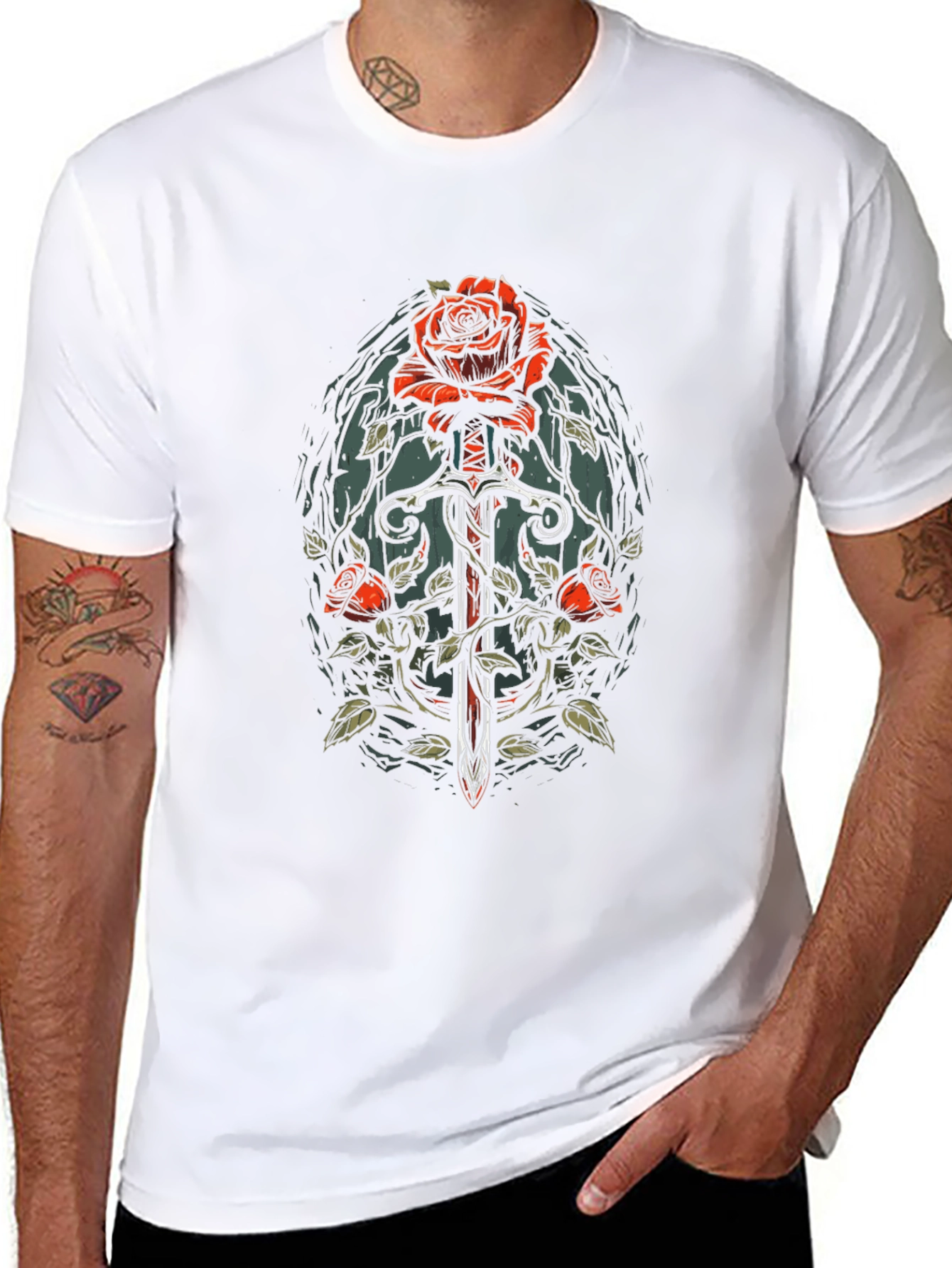 Rose and Sword Graphic Tee
