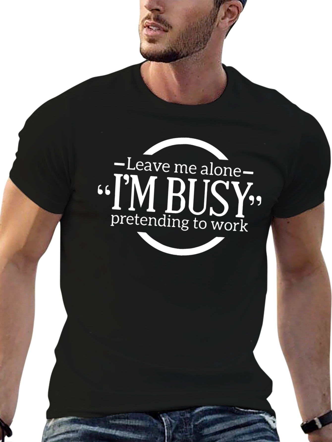 Funny Im Busy Black T-Shirt