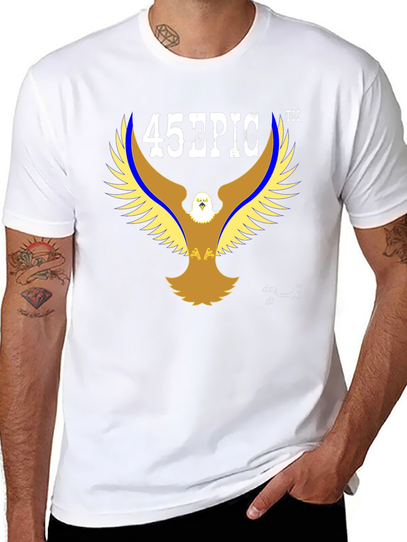 45 EPIC Eagle Graphic T-Shirt - Black